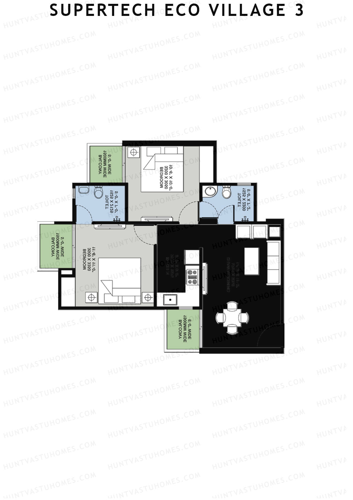 Supertech Eco Village 3 Tower G4 Unit 5 Floor Plan