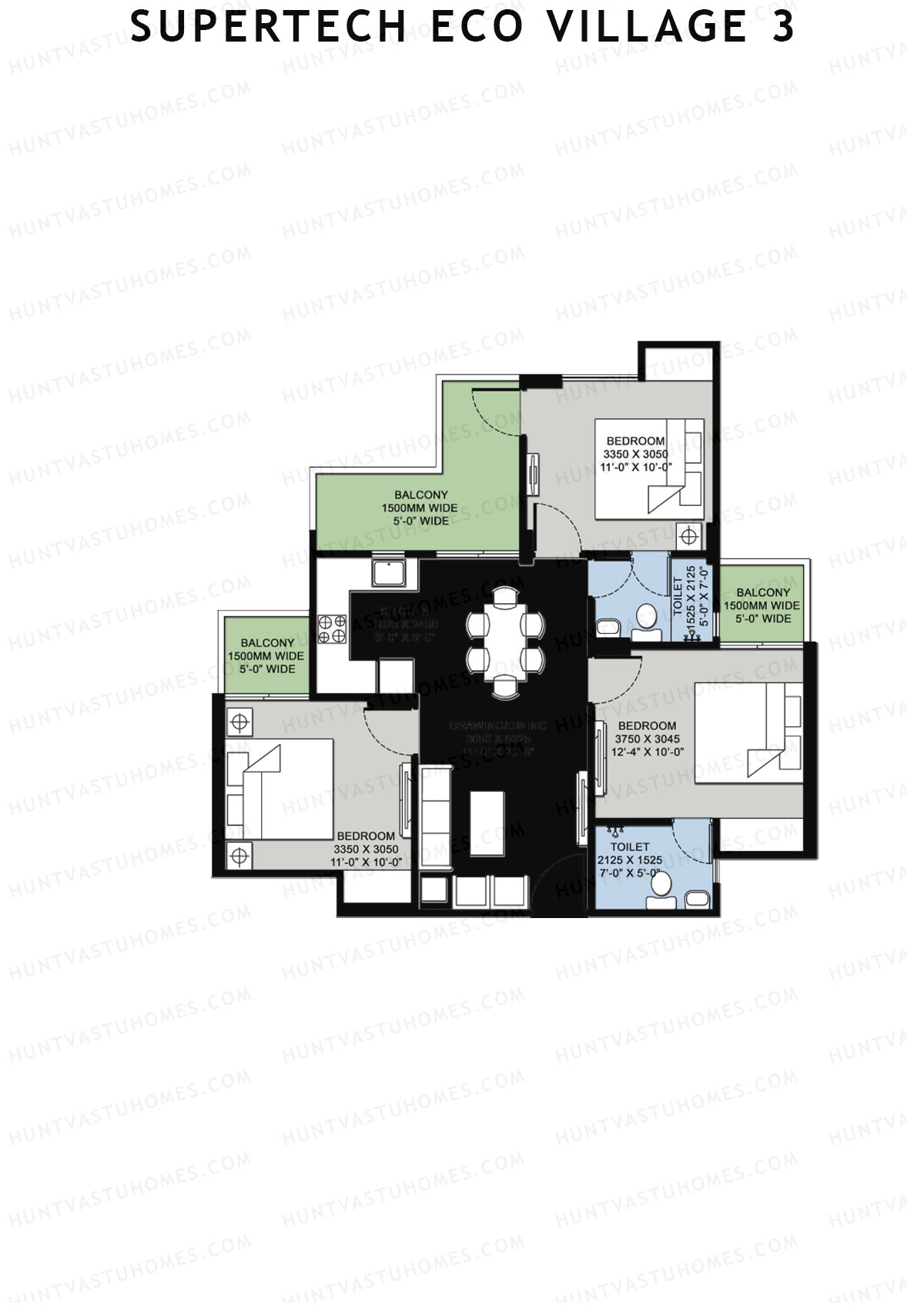 Supertech Eco Village 3 Tower G4 Unit 6 Floor Plan