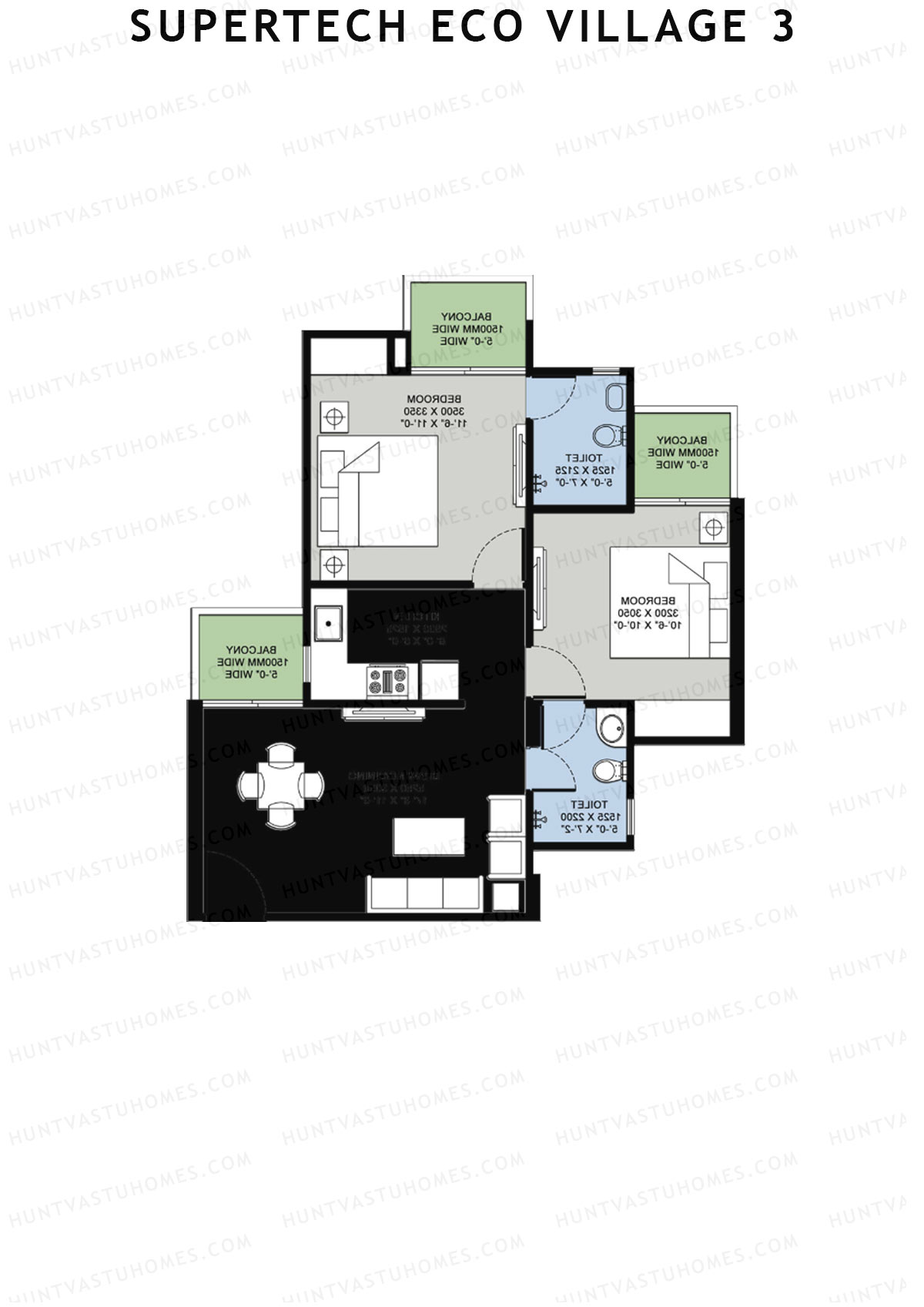 Supertech Eco Village 3 Tower G7 Unit 1 Floor Plan