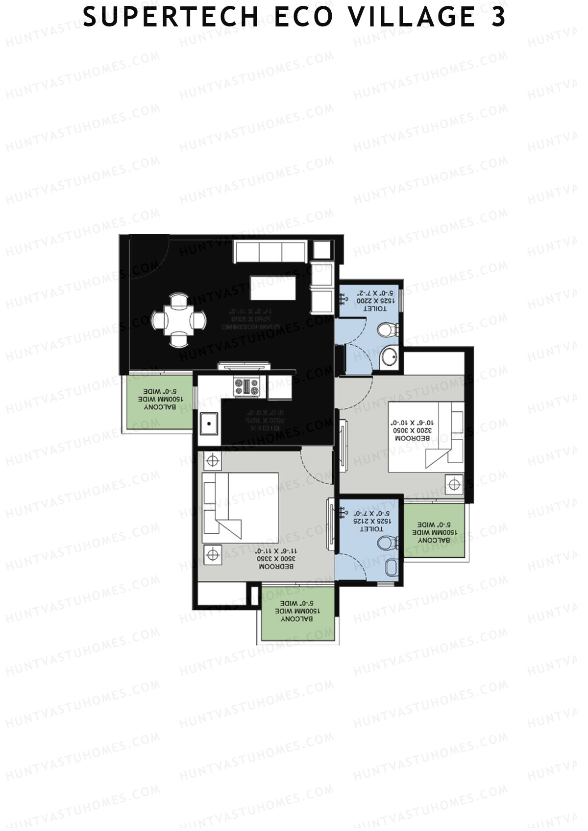 Supertech Eco Village 3 Tower G8 Unit 8 Floor Plan