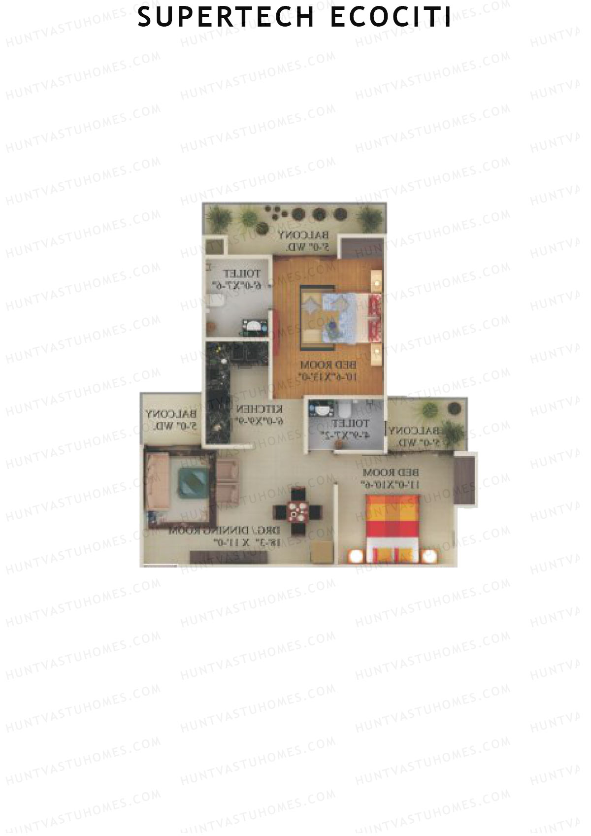 Supertech Ecociti Tower A Unit 5 Floor Plan