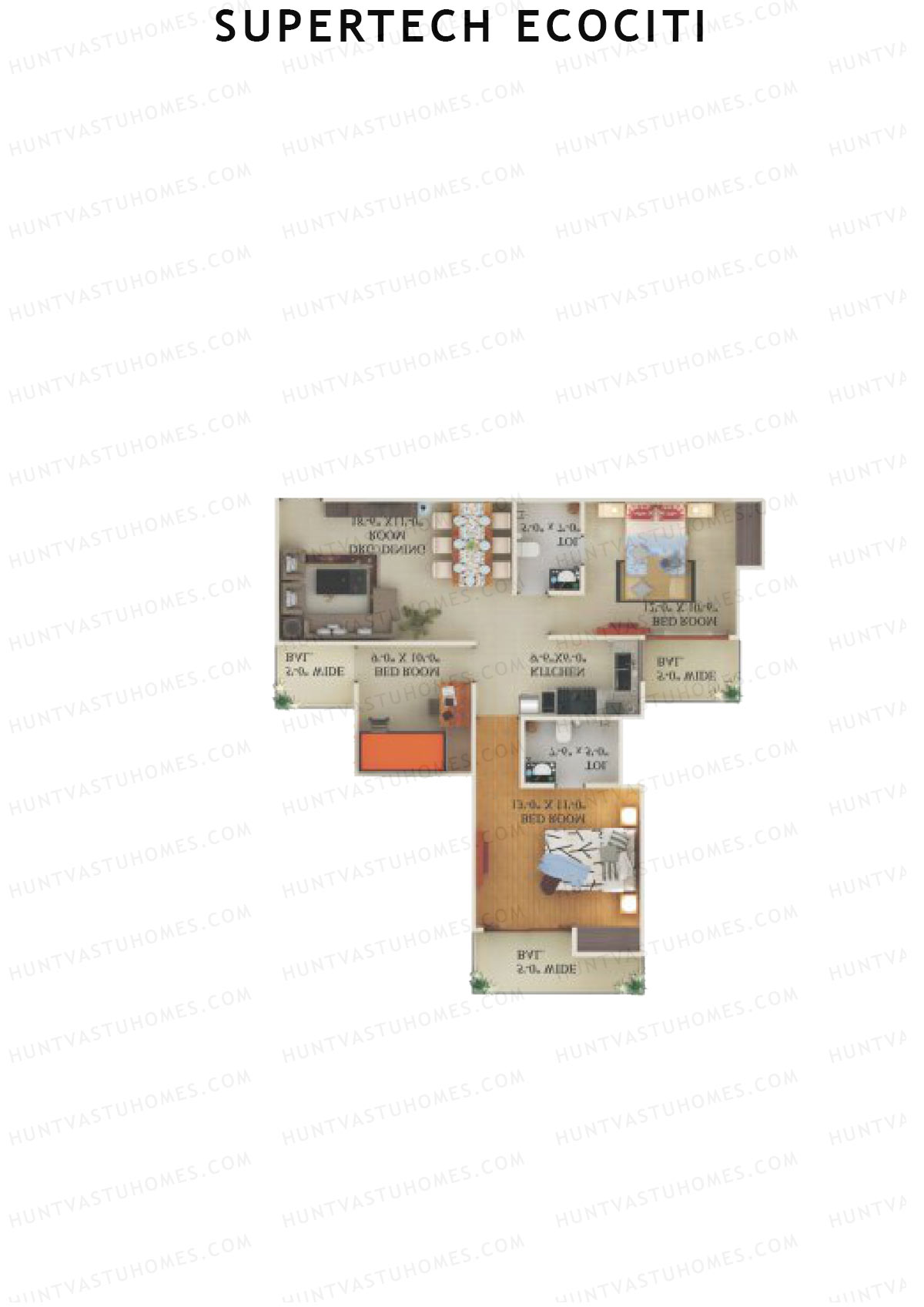 Supertech Ecociti Tower B Unit 1 Floor Plan