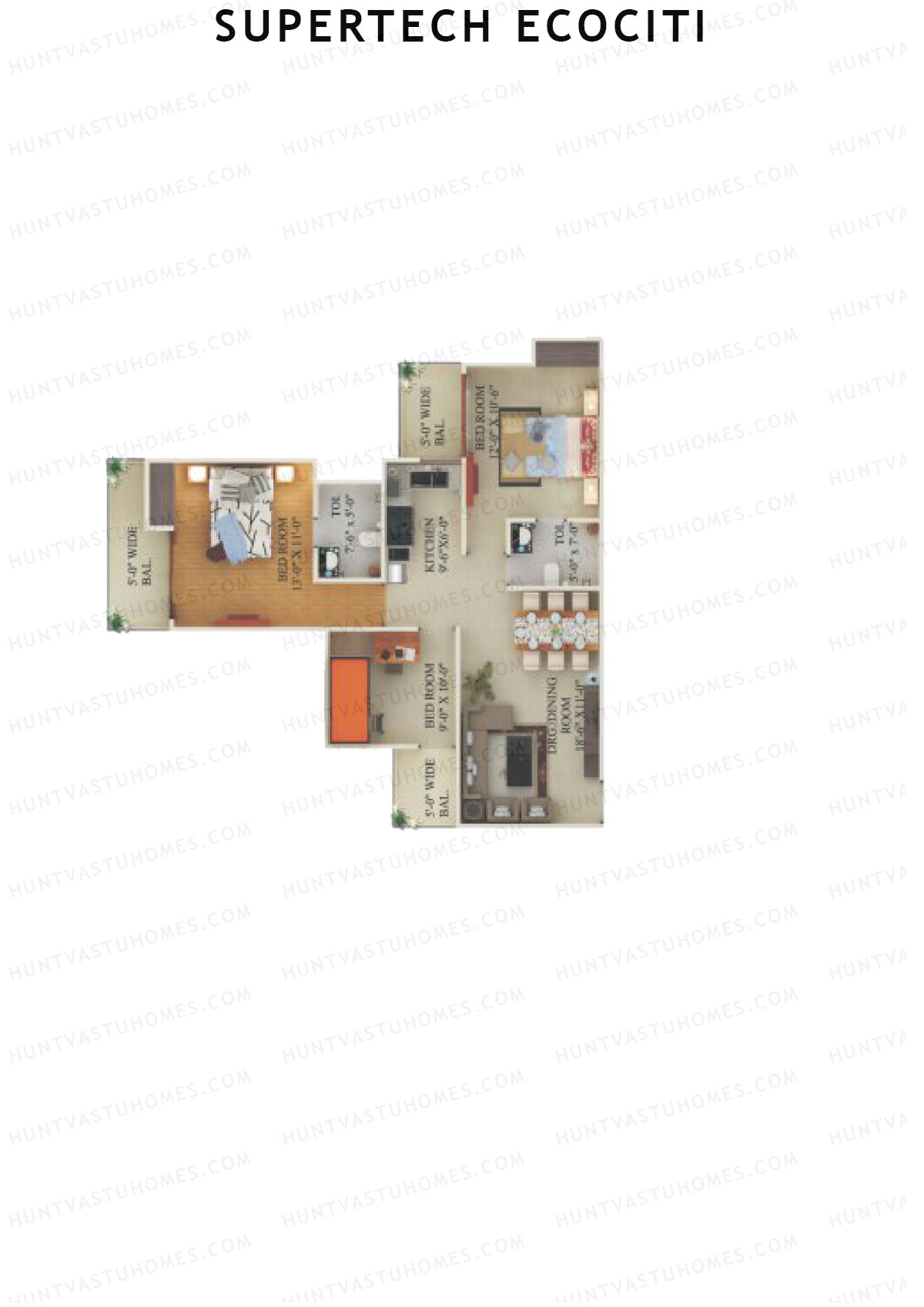 Supertech Ecociti Tower B Unit 4 Floor Plan