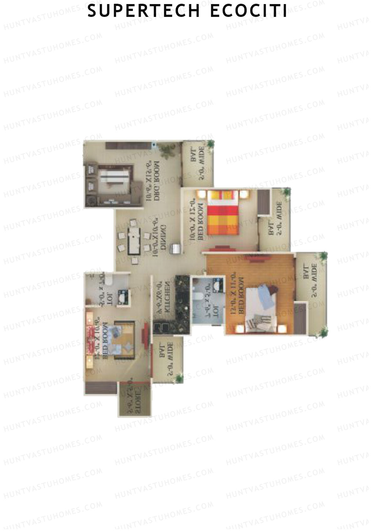 Supertech Ecociti Tower C Unit 1 Floor Plan