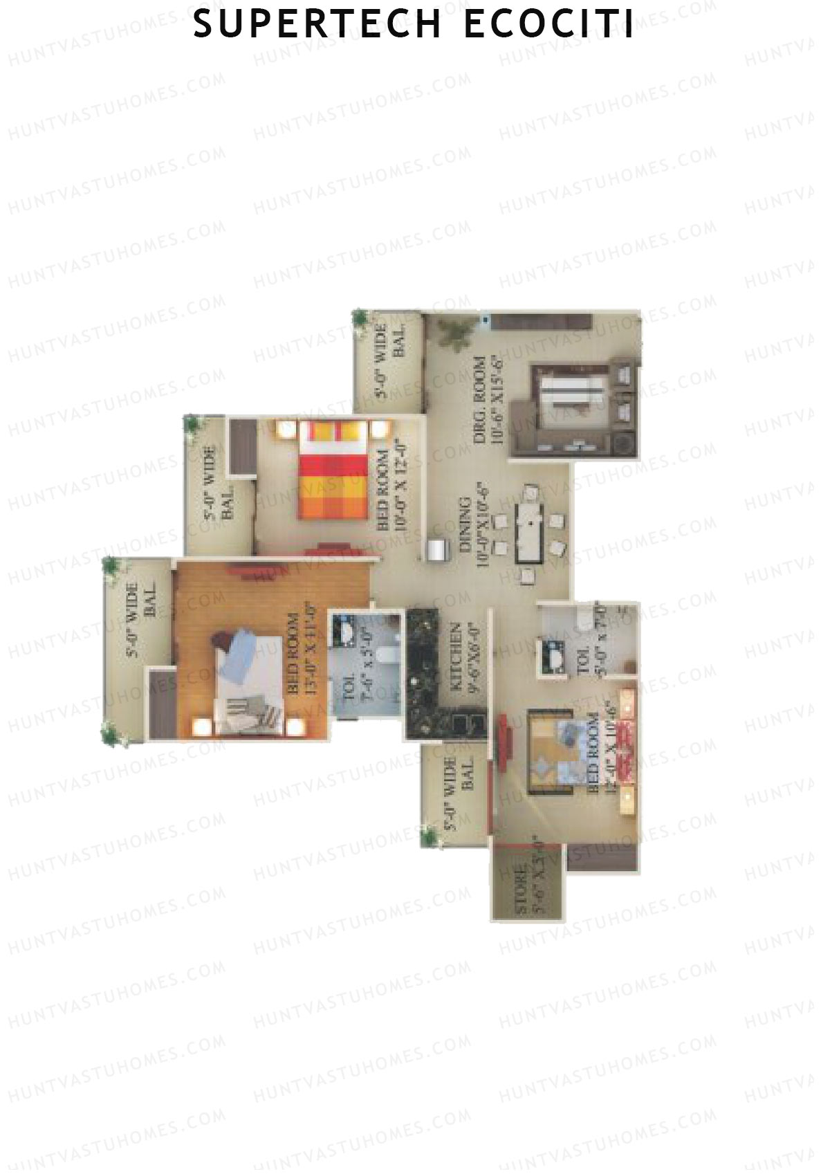 Supertech Ecociti Tower C Unit 4 Floor Plan
