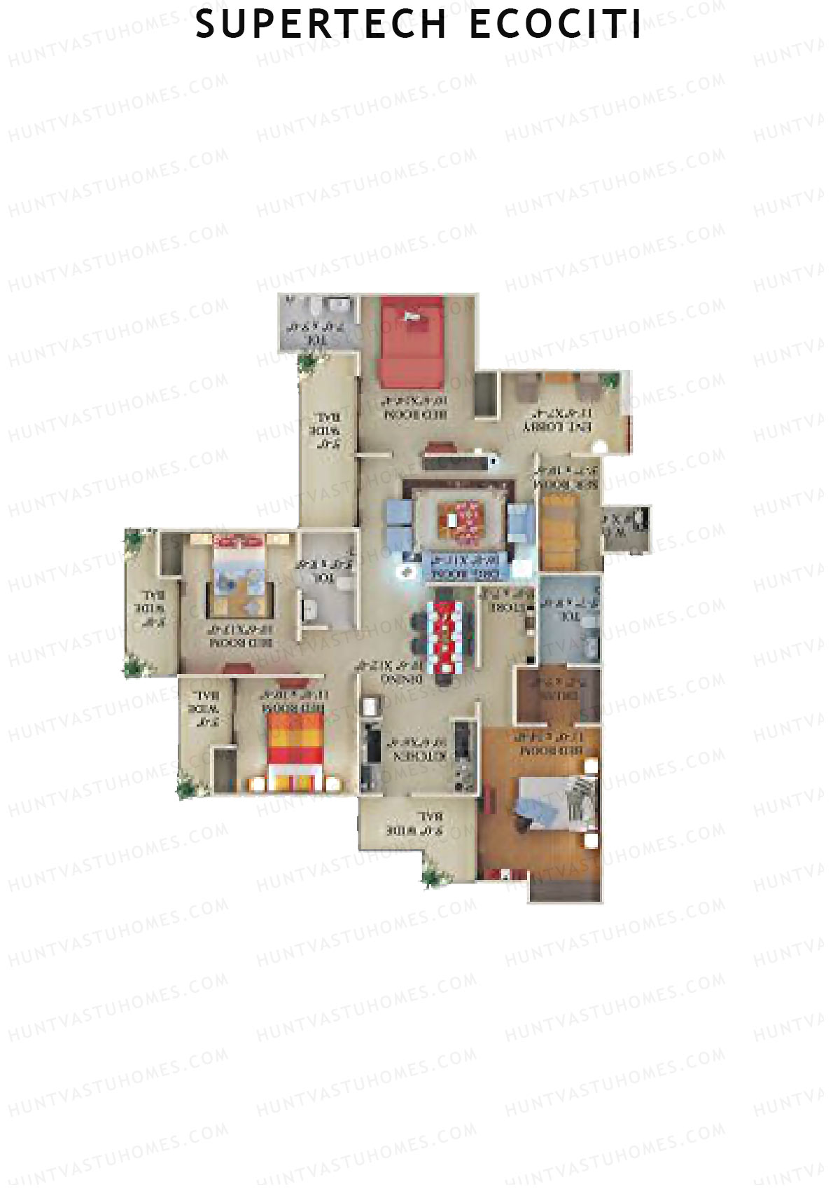 Supertech Ecociti Tower C Unit 5 Floor Plan