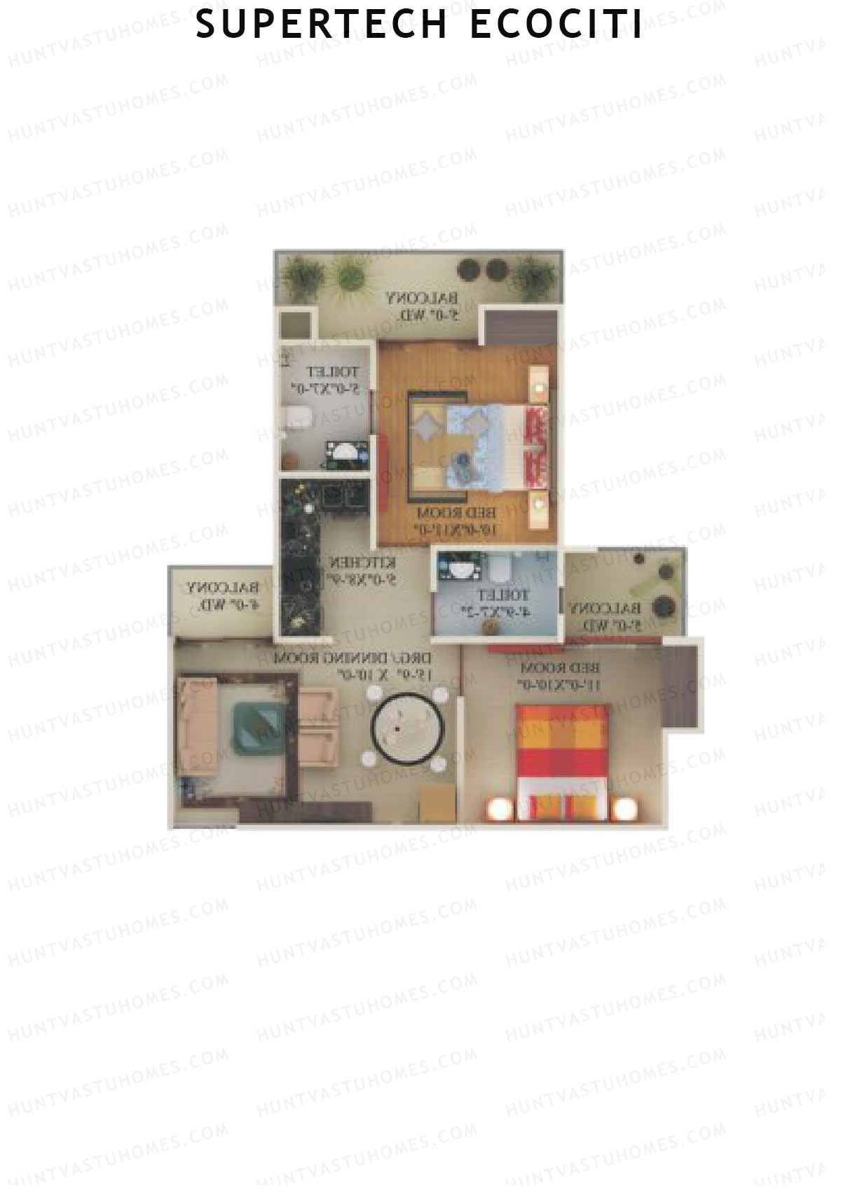 Supertech Ecociti Tower E Unit 1 Floor Plan
