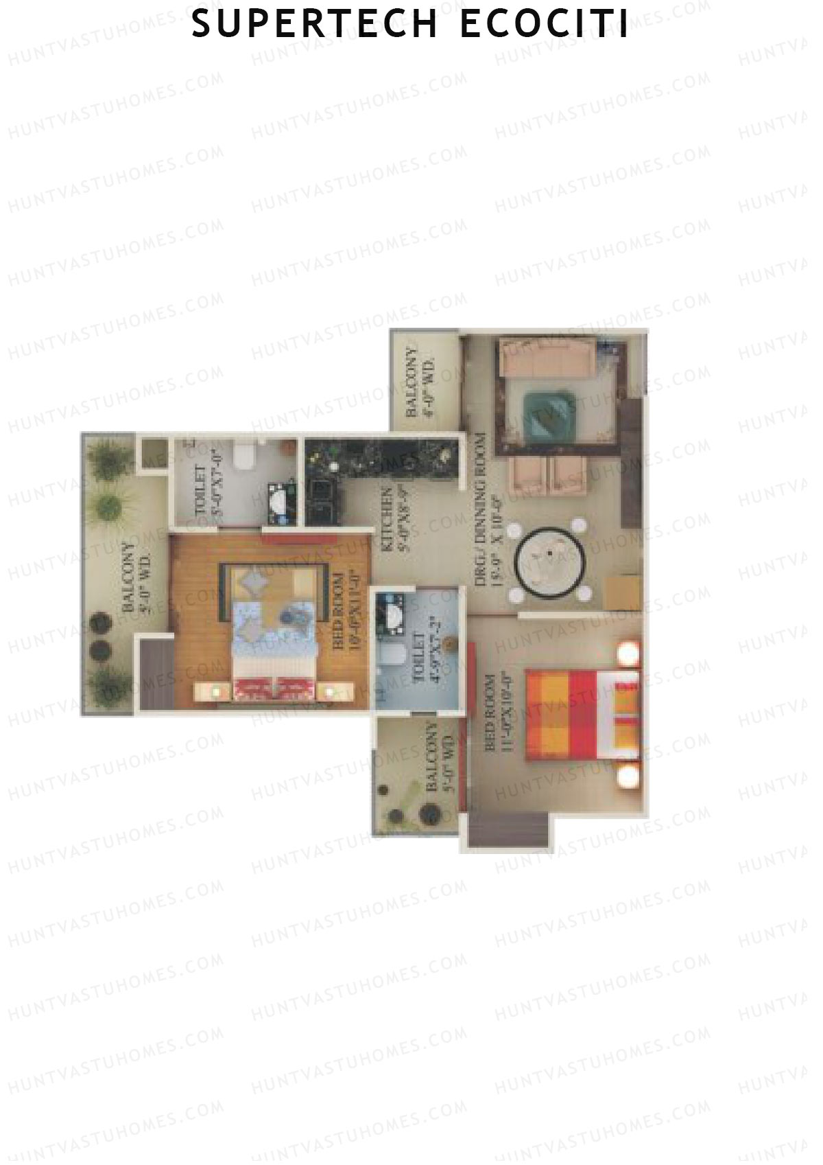Supertech Ecociti Tower F Unit 2 Floor Plan