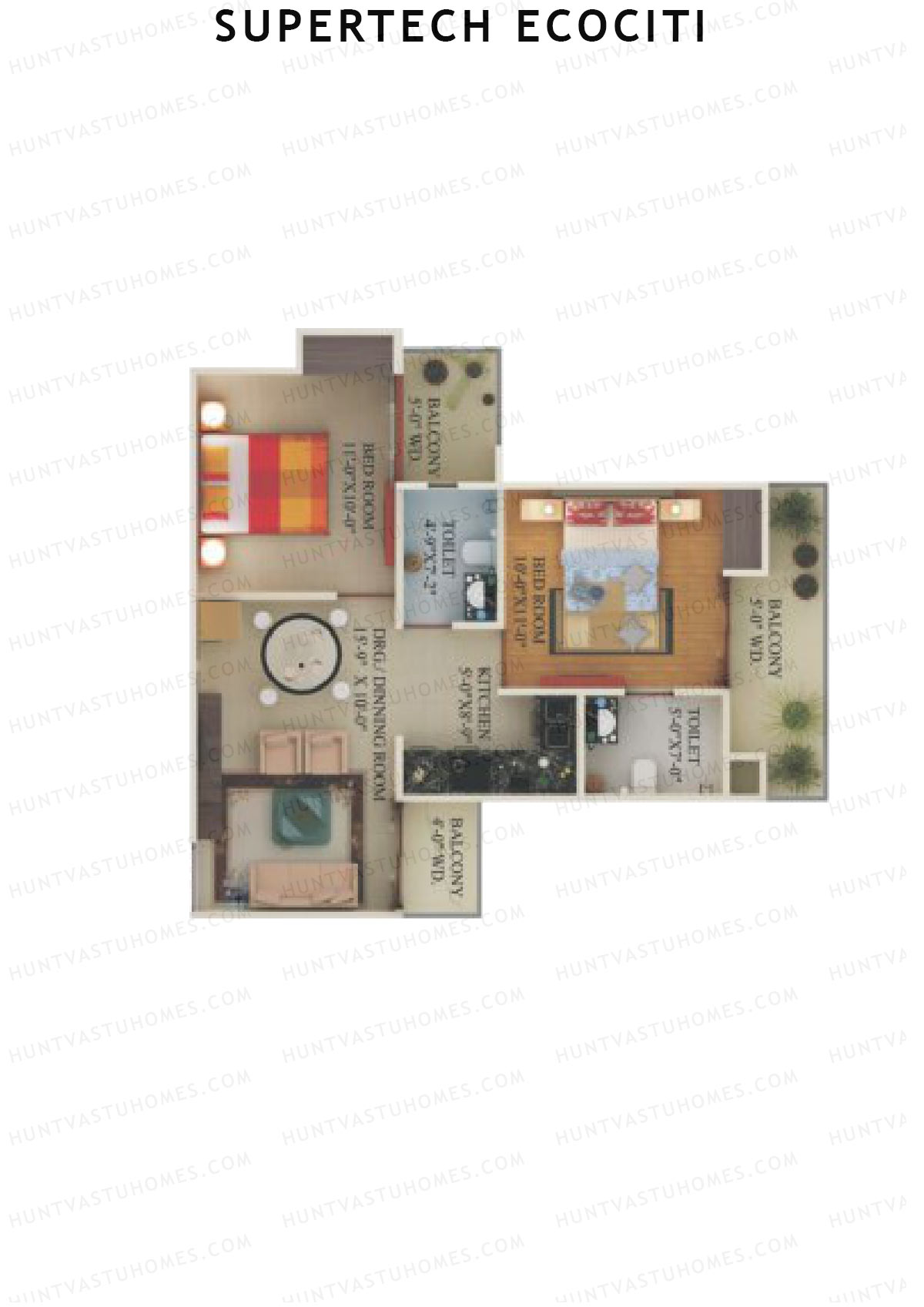 Supertech Ecociti Tower F Unit 5 Floor Plan