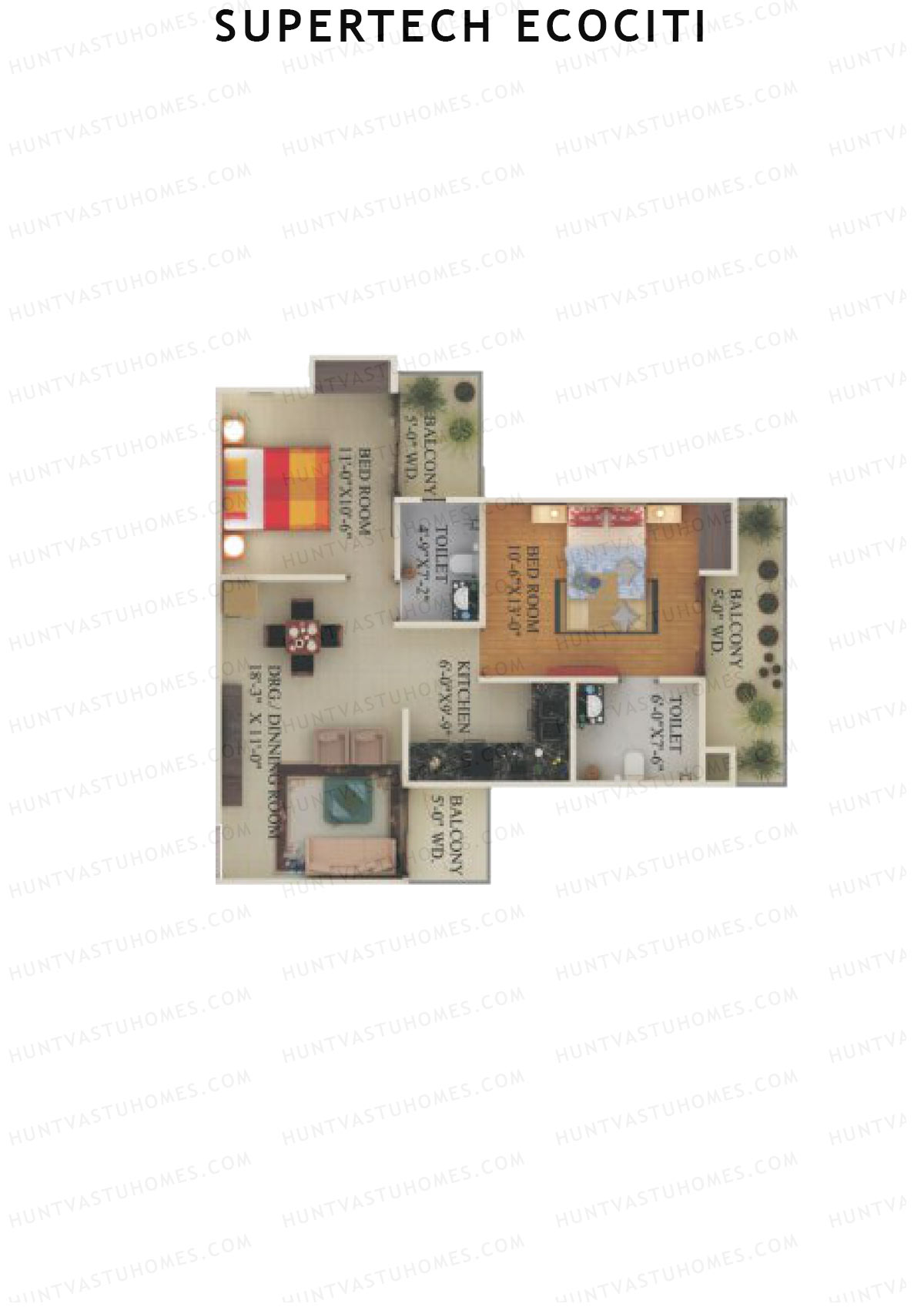 Supertech Ecociti Tower F Unit 6 Floor Plan