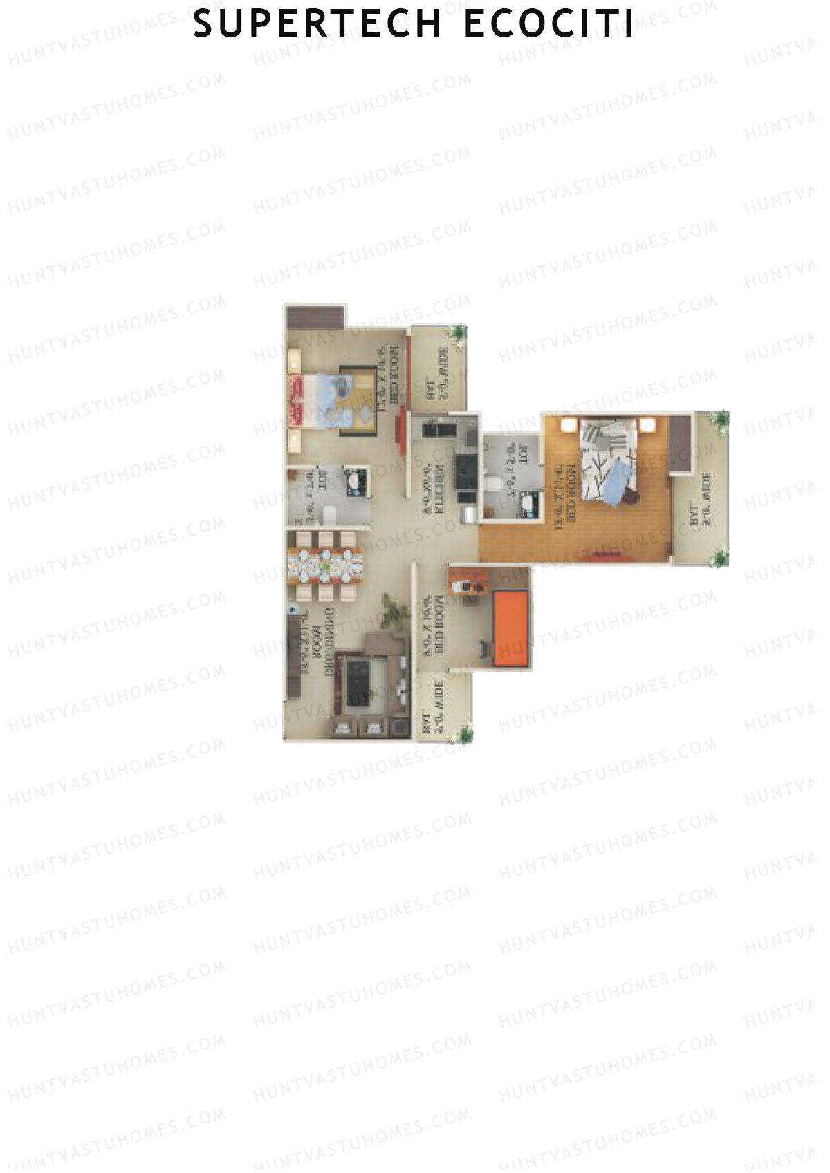 Supertech Ecociti Tower G Unit 2 Floor Plan