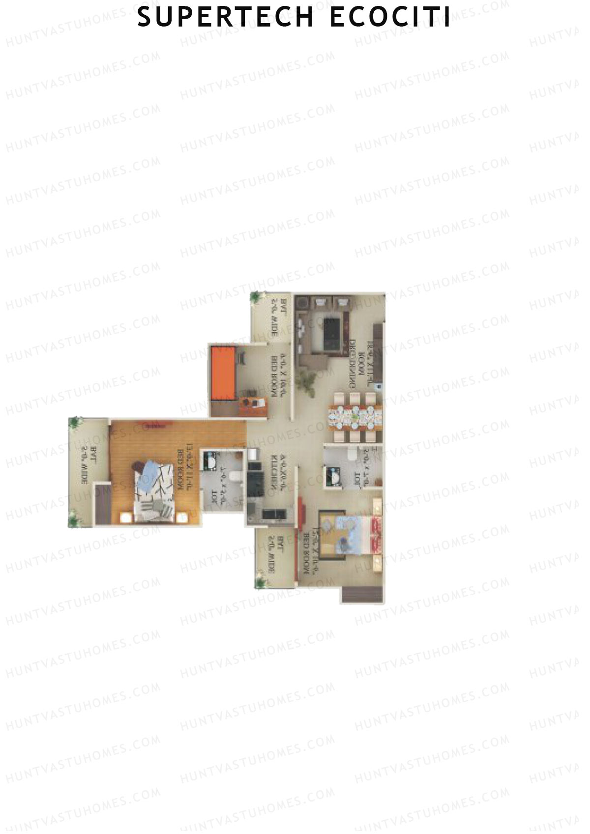 Supertech Ecociti Tower G Unit 4 Floor Plan