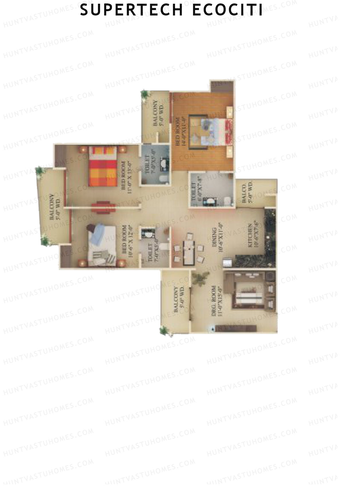Supertech Ecociti Tower I Unit 1 Floor Plan
