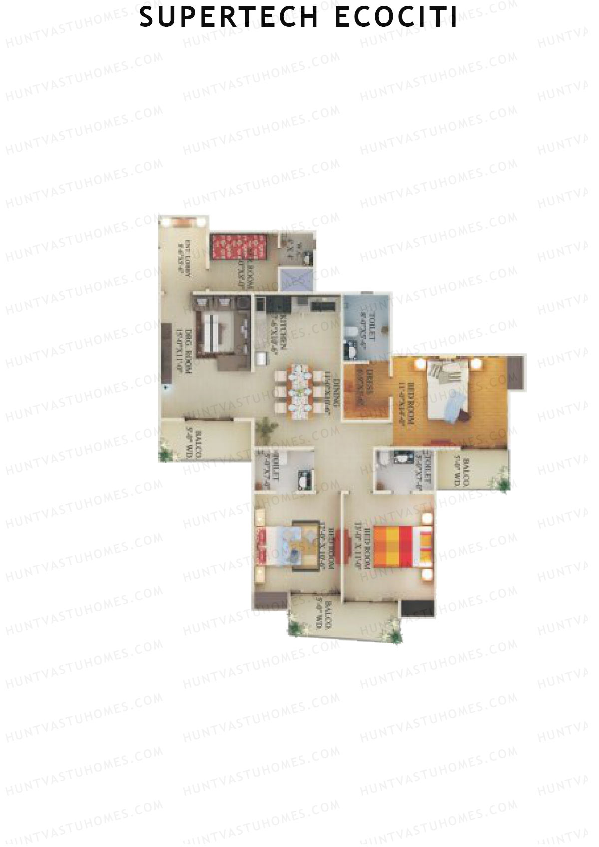 Supertech Ecociti Tower J Unit 1 Floor Plan