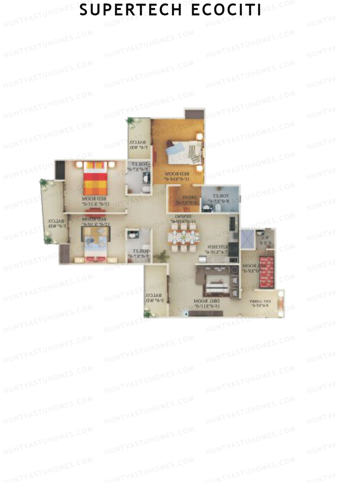 Supertech Ecociti Tower J Unit 4 Floor Plan