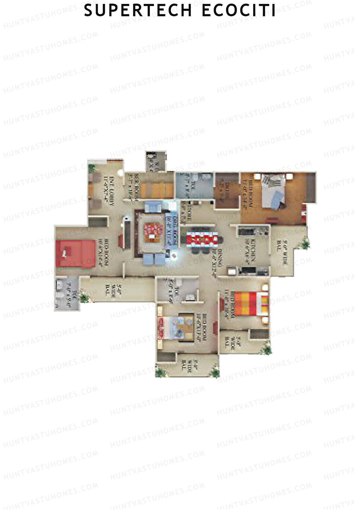 Supertech Ecociti Tower K Unit 1 Floor Plan