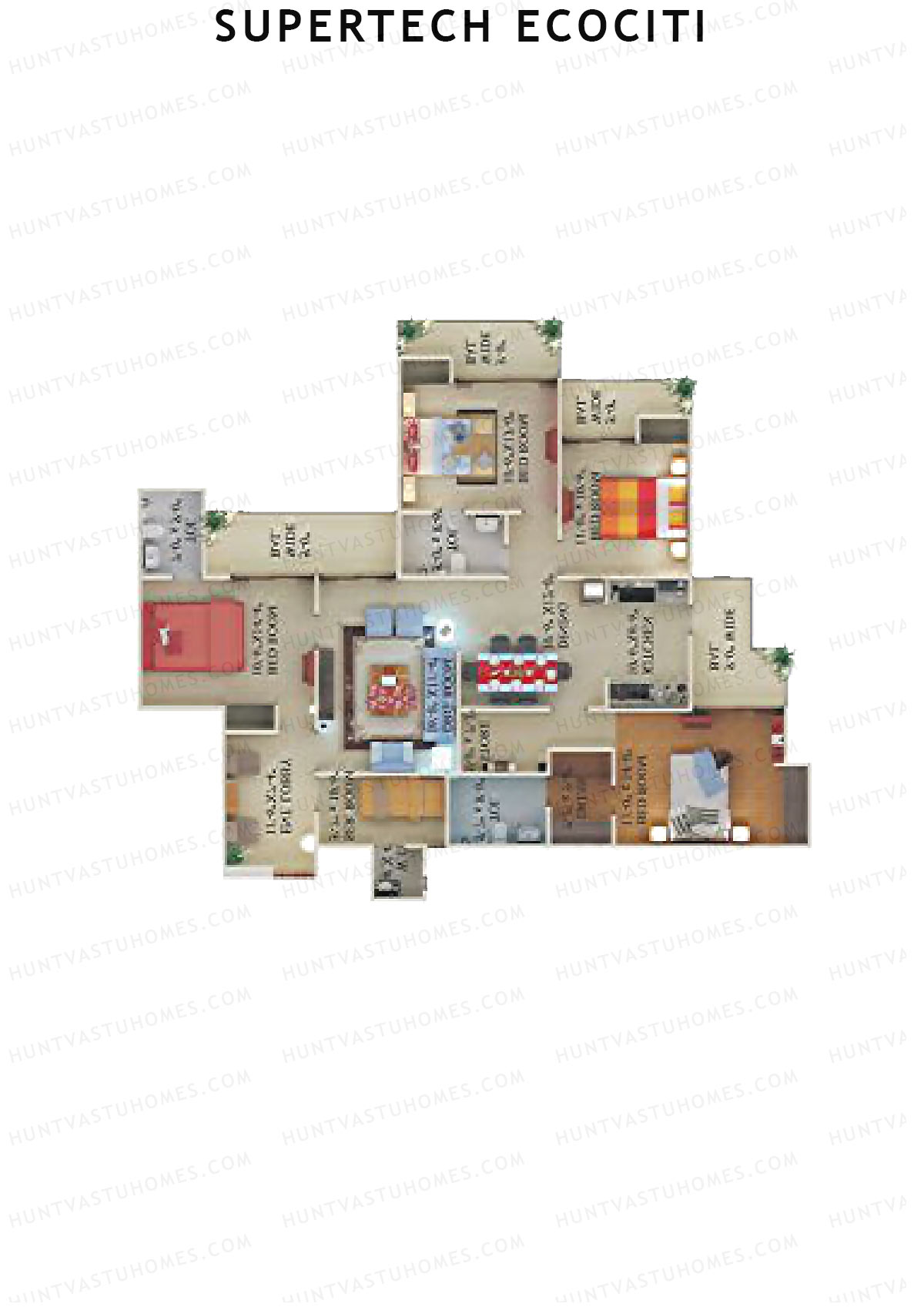Supertech Ecociti Tower K Unit 2 Floor Plan