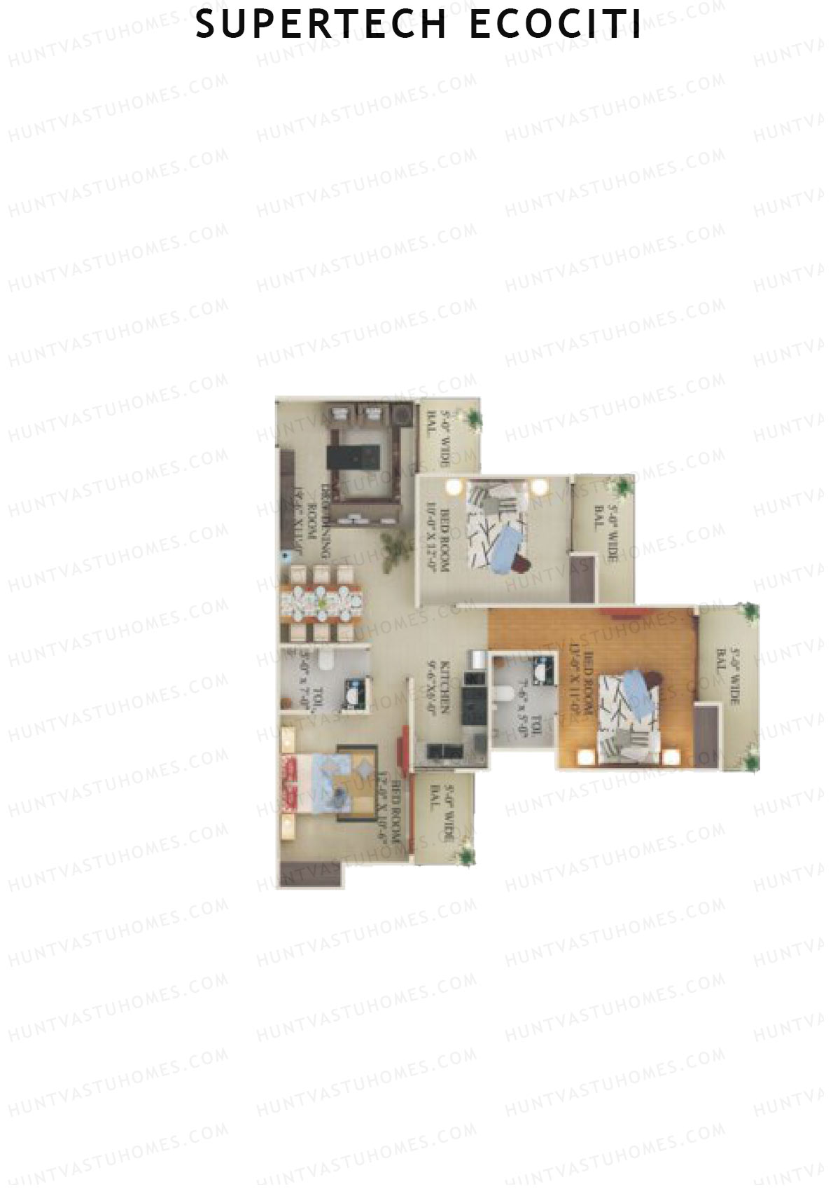 Supertech Ecociti Tower P Unit 4 Floor Plan