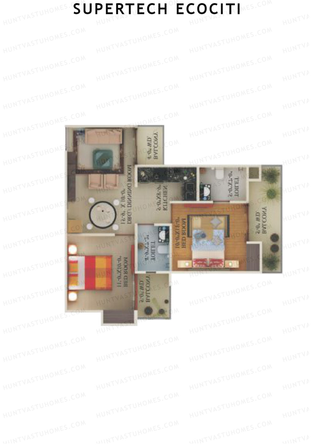 Supertech Ecociti Tower Q Unit 2 Floor Plan