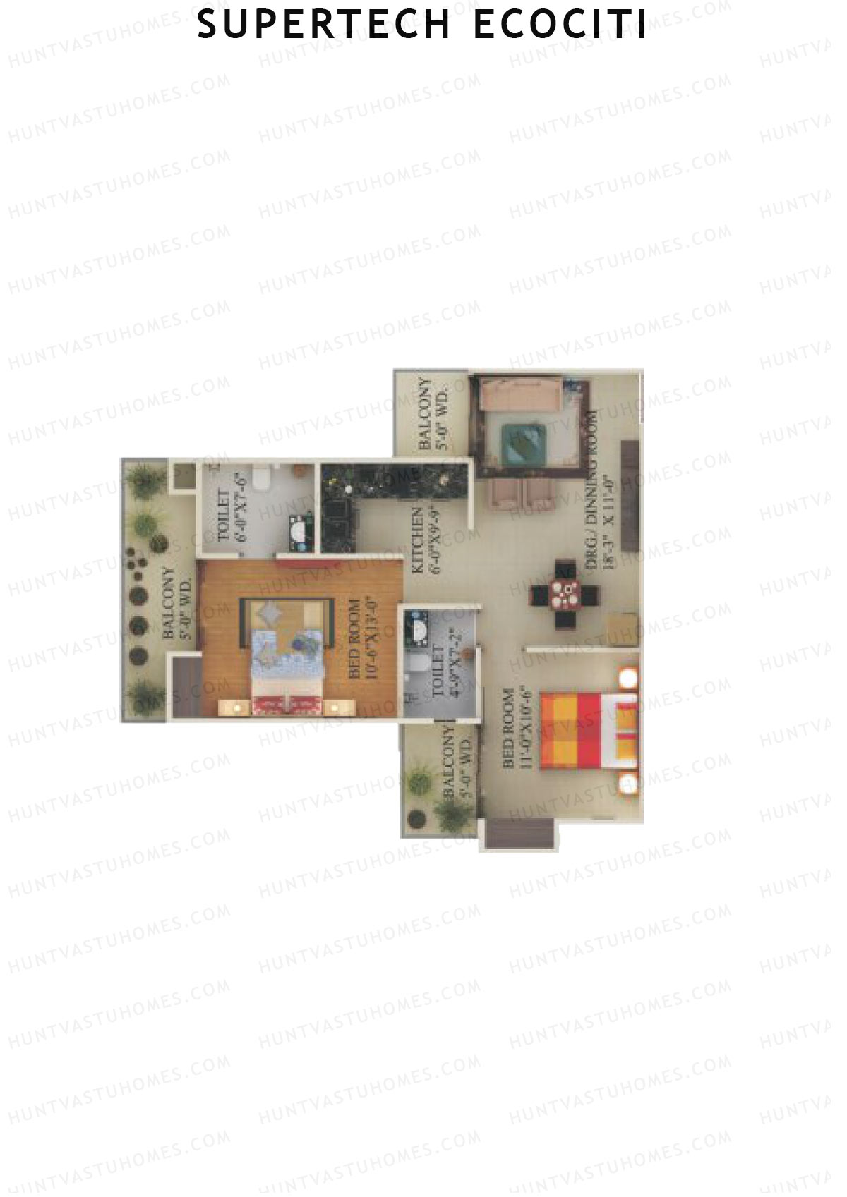 Supertech Ecociti Tower Q Unit 4 Floor Plan