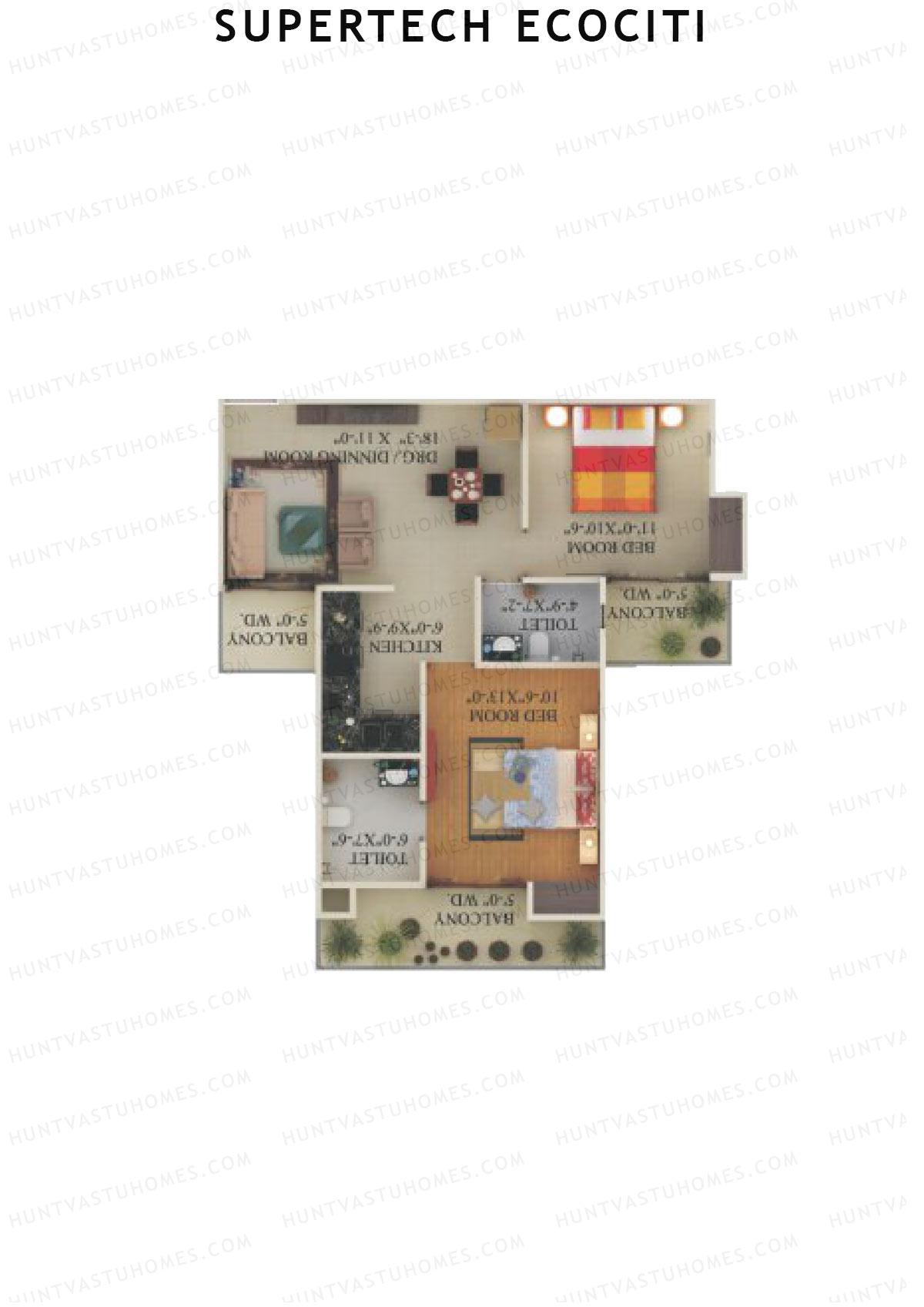 Supertech Ecociti Tower S Unit 3 Floor Plan