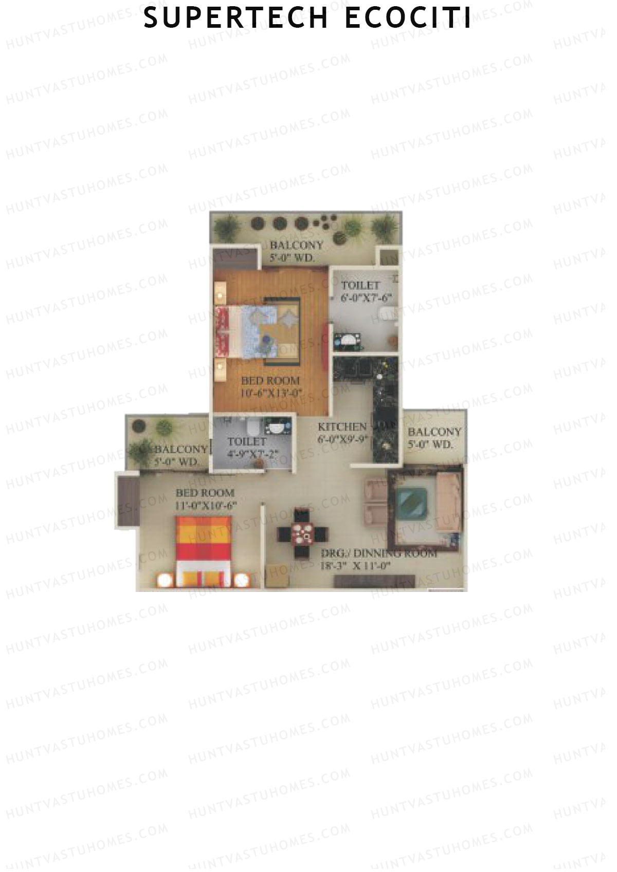 Supertech Ecociti Tower S Unit 6 Floor Plan