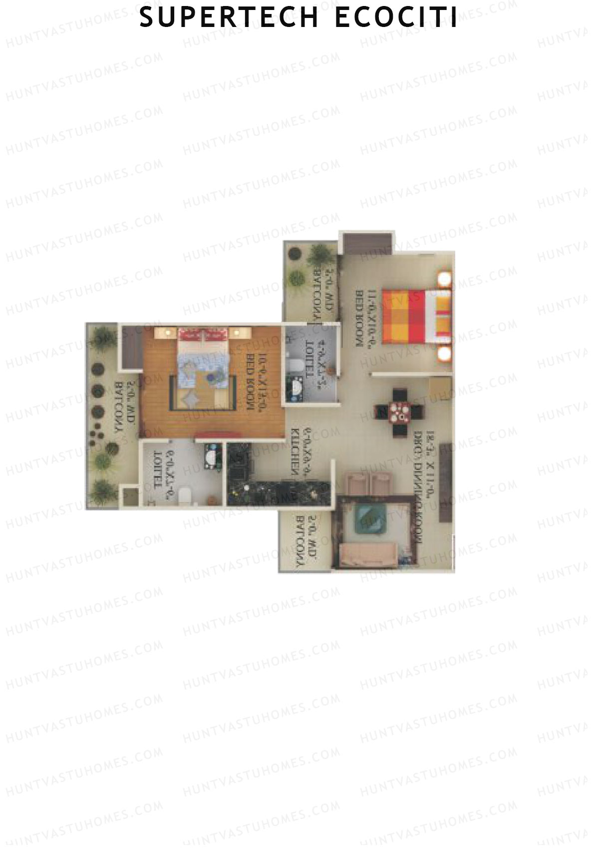 Supertech Ecociti Tower T Unit 3 Floor Plan
