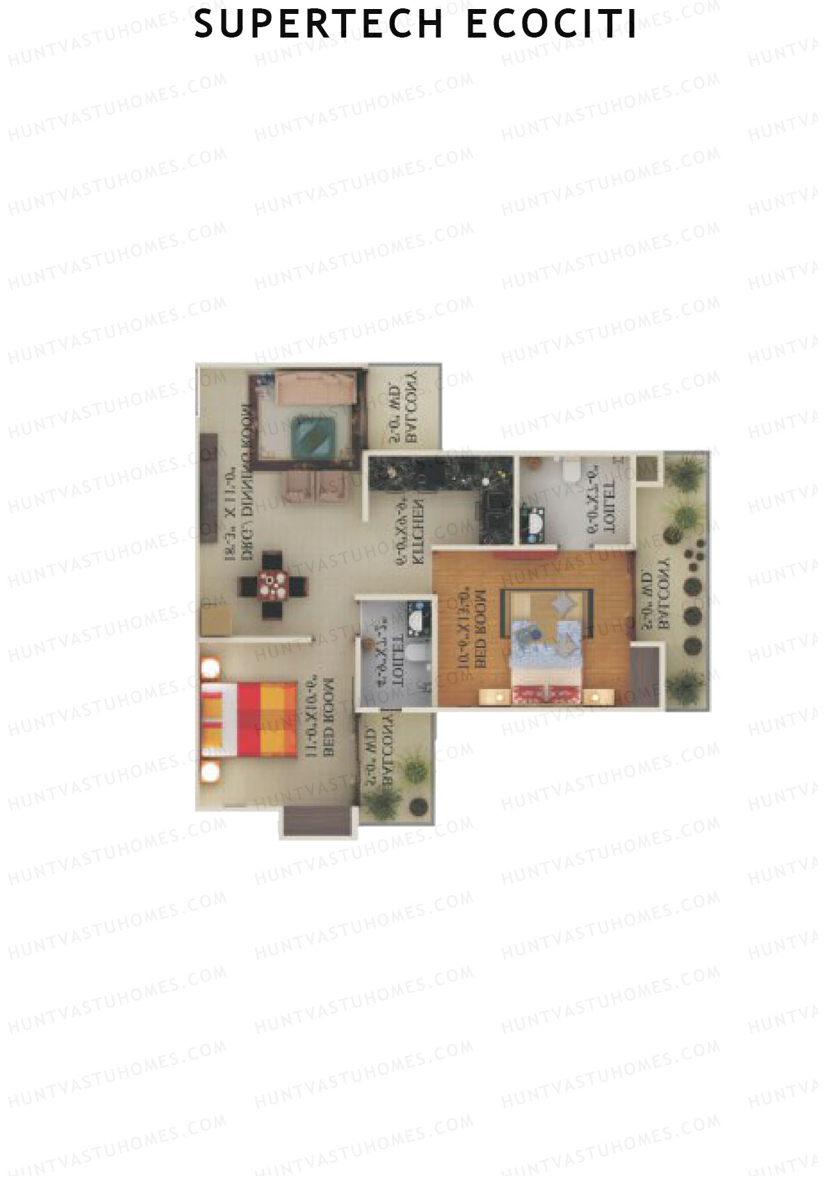 Supertech Ecociti Tower U Unit 1 Floor Plan
