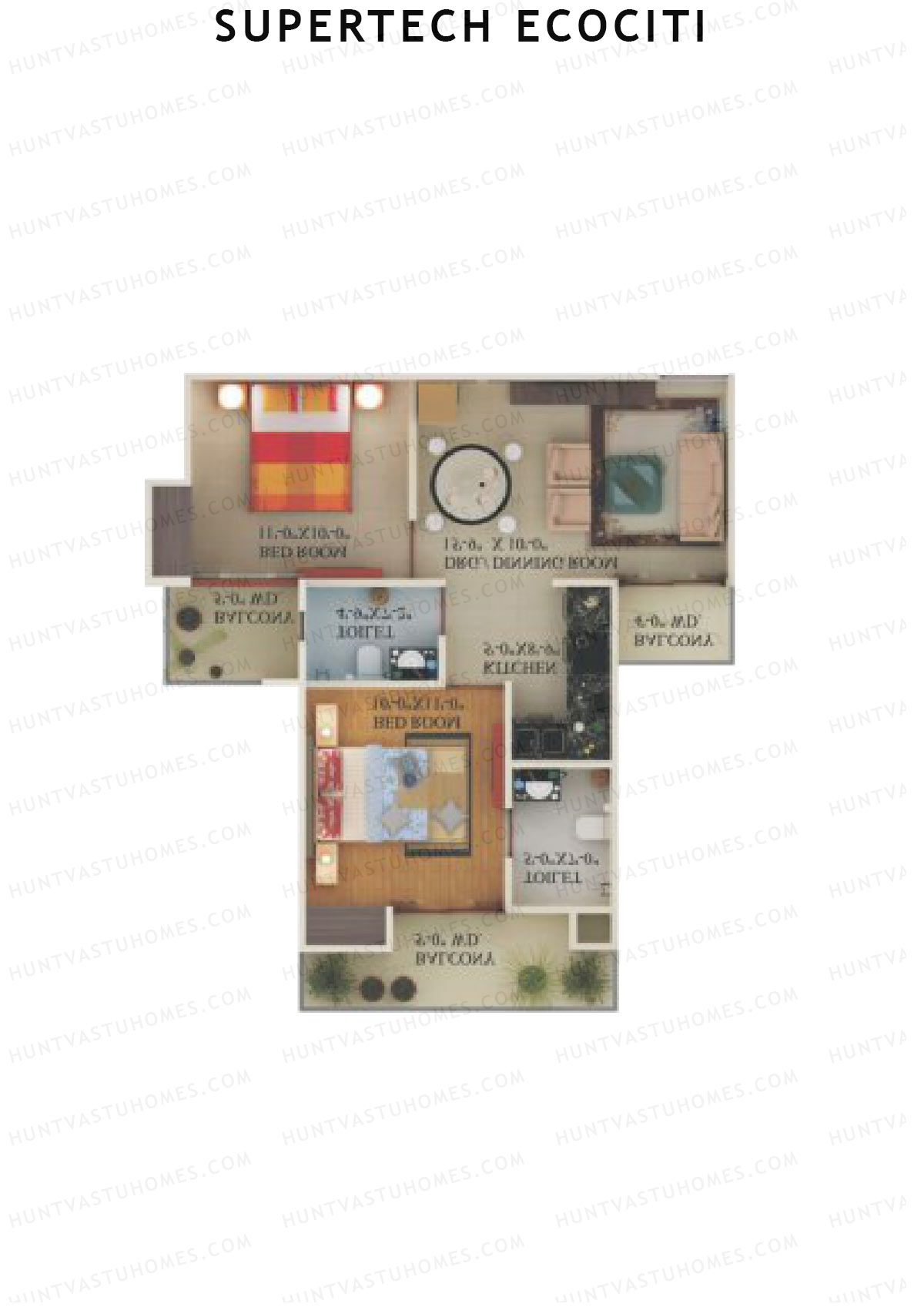 Supertech Ecociti Tower U Unit 3 Floor Plan