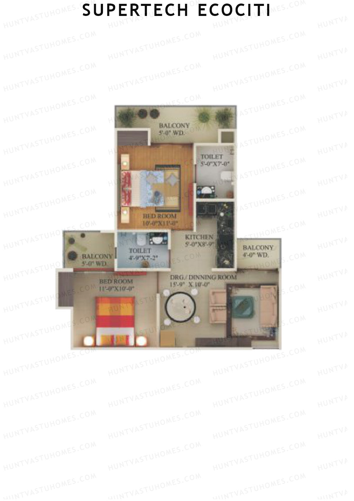 Supertech Ecociti Tower V Unit 3 Floor Plan