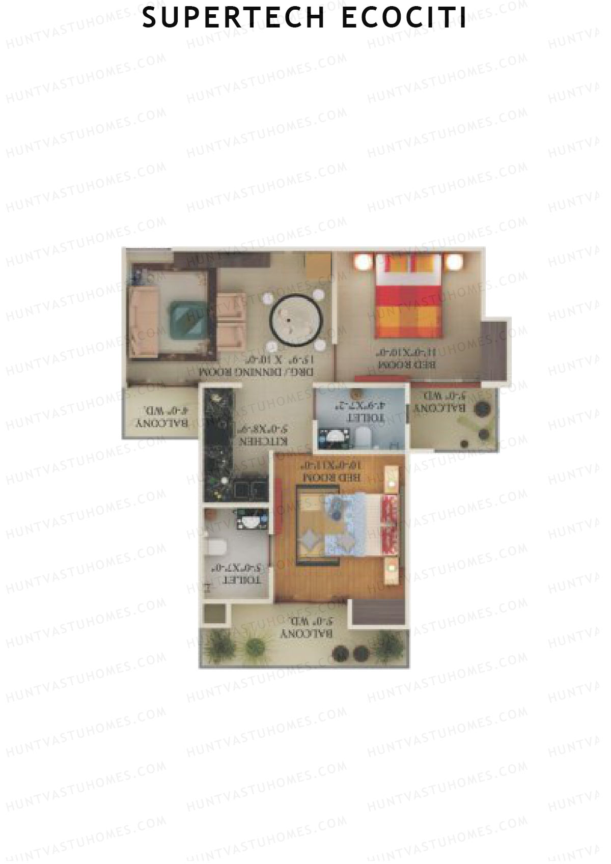 Supertech Ecociti Tower V Unit 6 Floor Plan