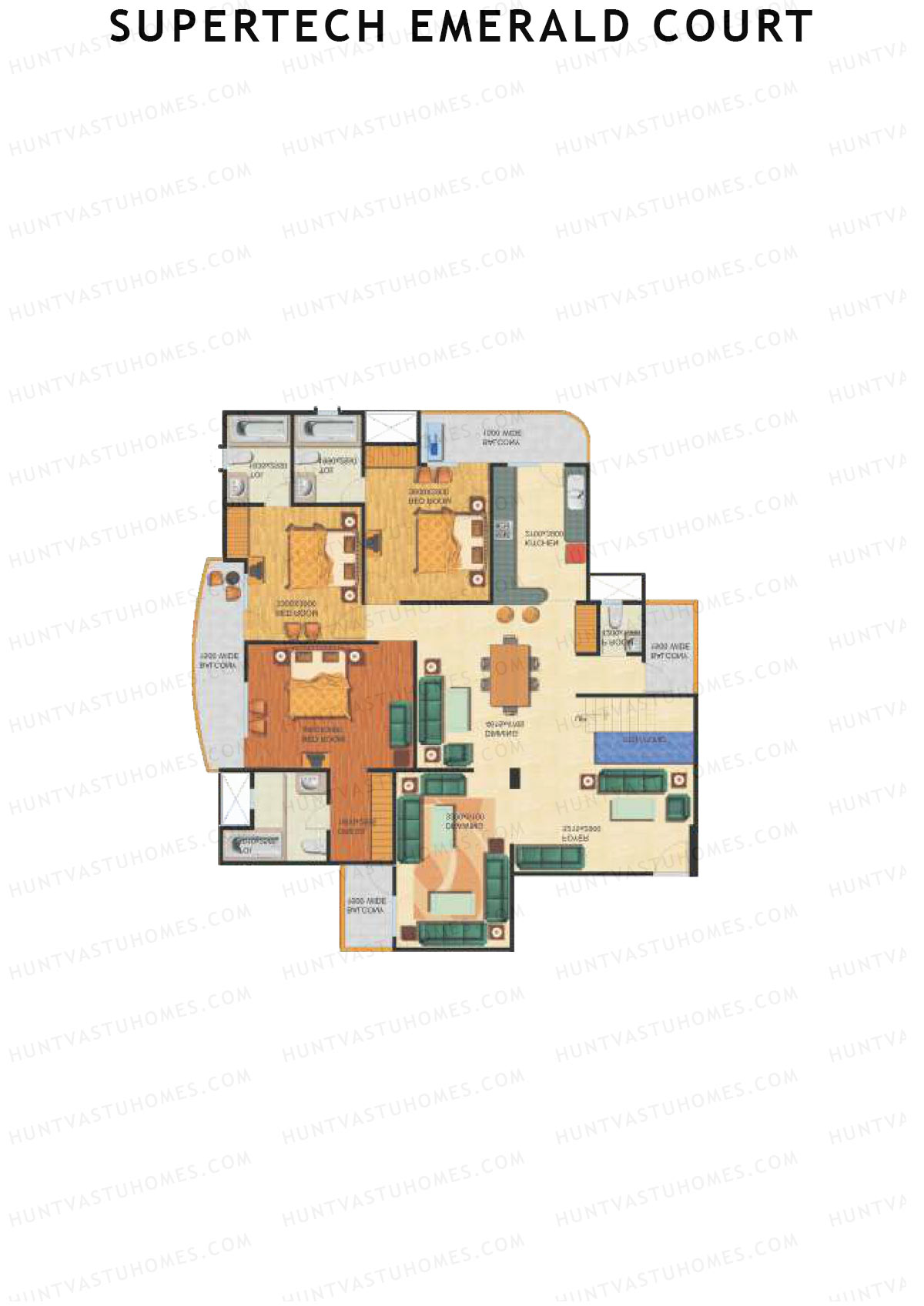 Supertech Emerald Court Aspire 1 Unit 1 Type (Penthouse) Floor Plan