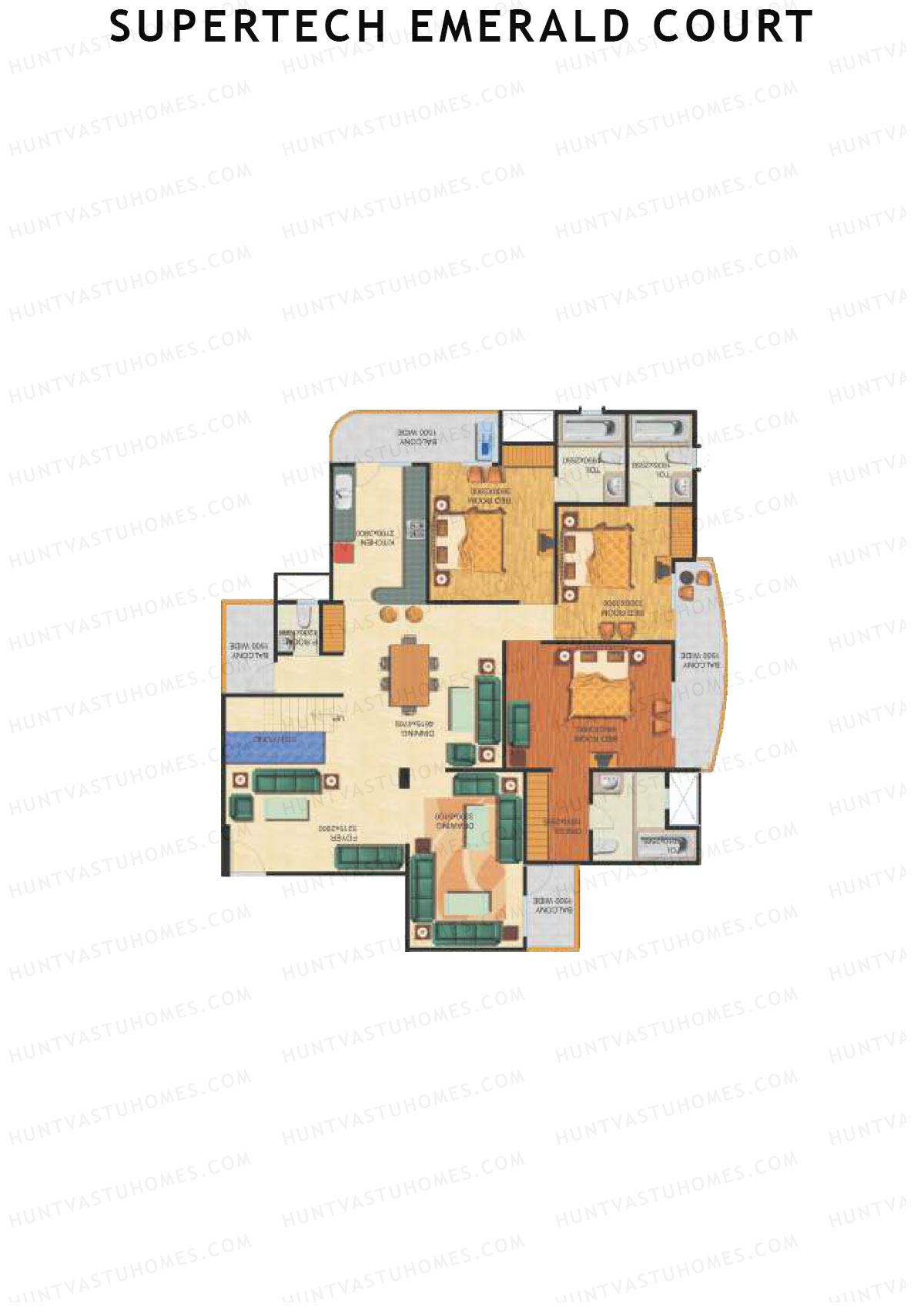 Supertech Emerald Court Aspire 1 Unit 4 Type (Penthouse) Floor Plan