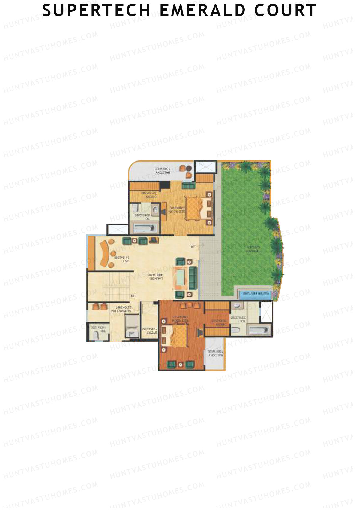 Supertech Emerald Court Aspire 1 Unit 4 Type (Penthouse) Floor Plan