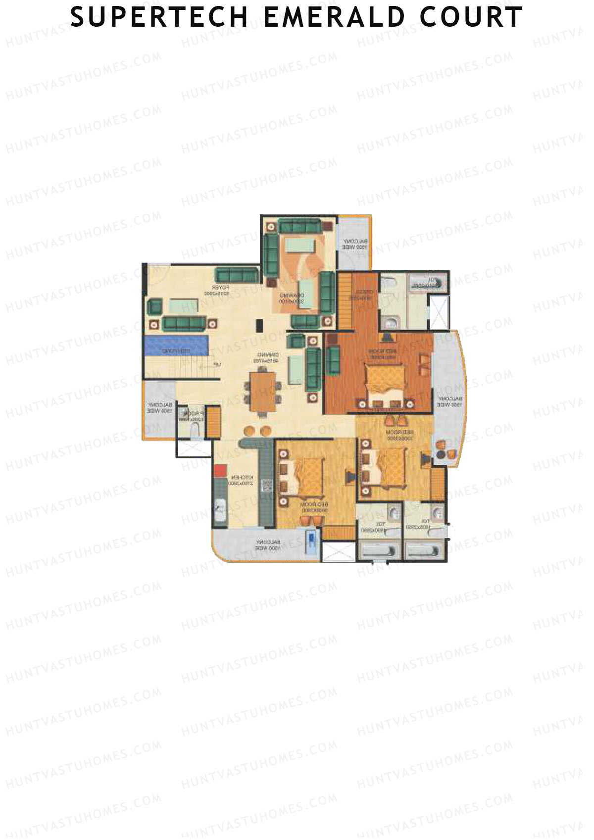 Supertech Emerald Court Aspire 3 Unit 3 Type (Penthouse) Floor Plan