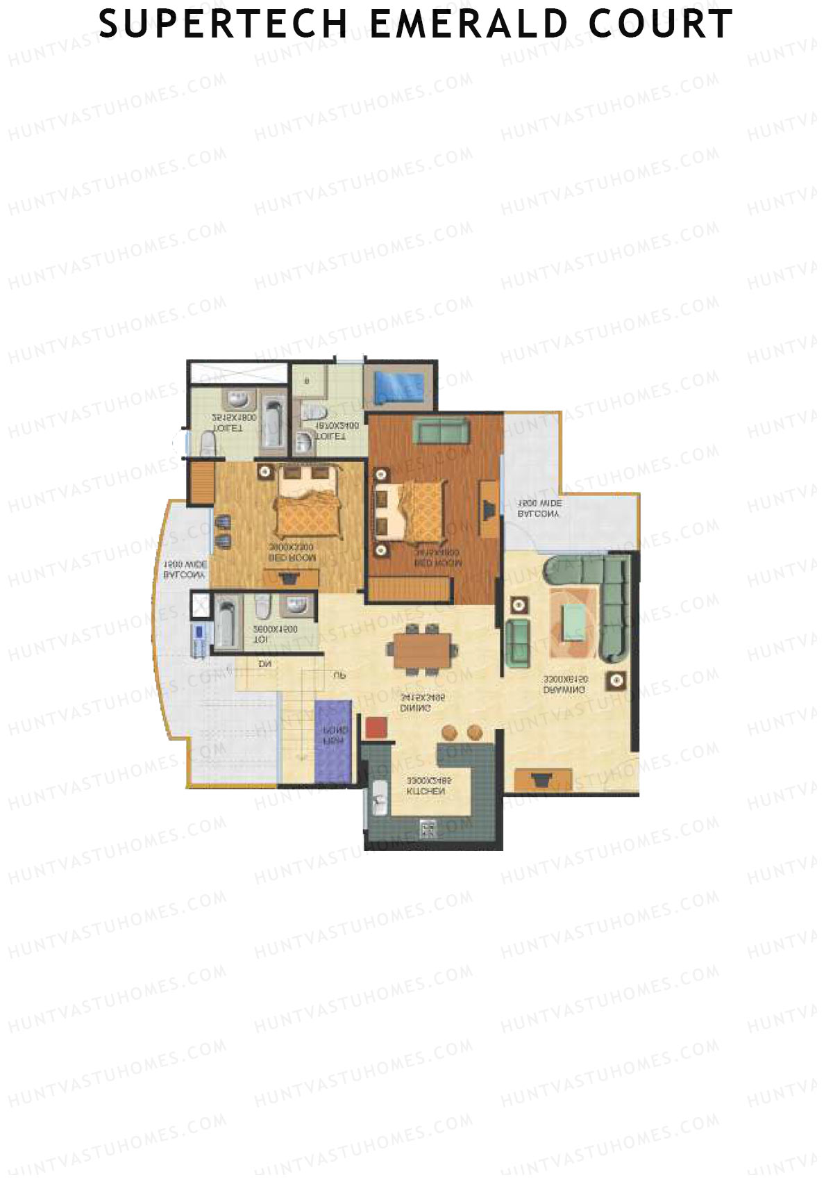 Supertech Emerald Court Aster 4 Unit 1 Type (Penthouse) Floor Plan