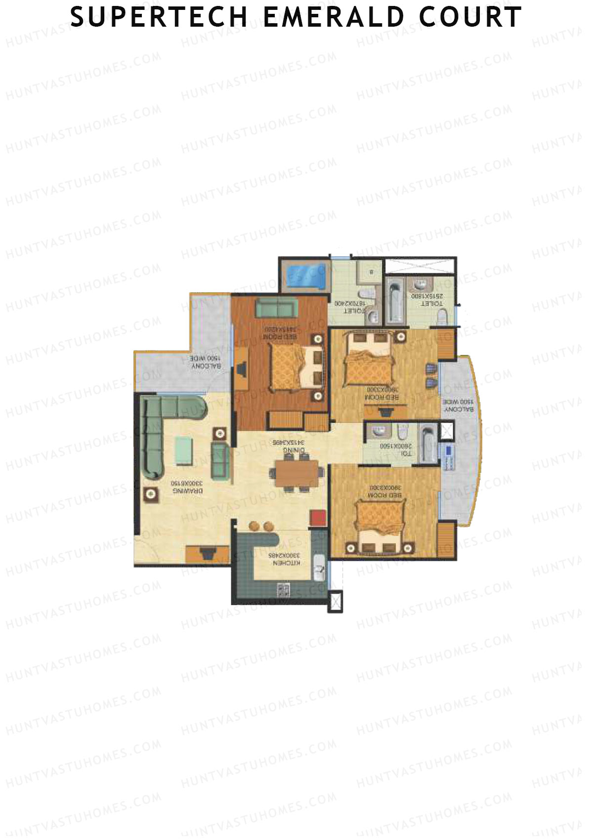 Supertech Emerald Court Aster 7 Unit 4 Floor Plan