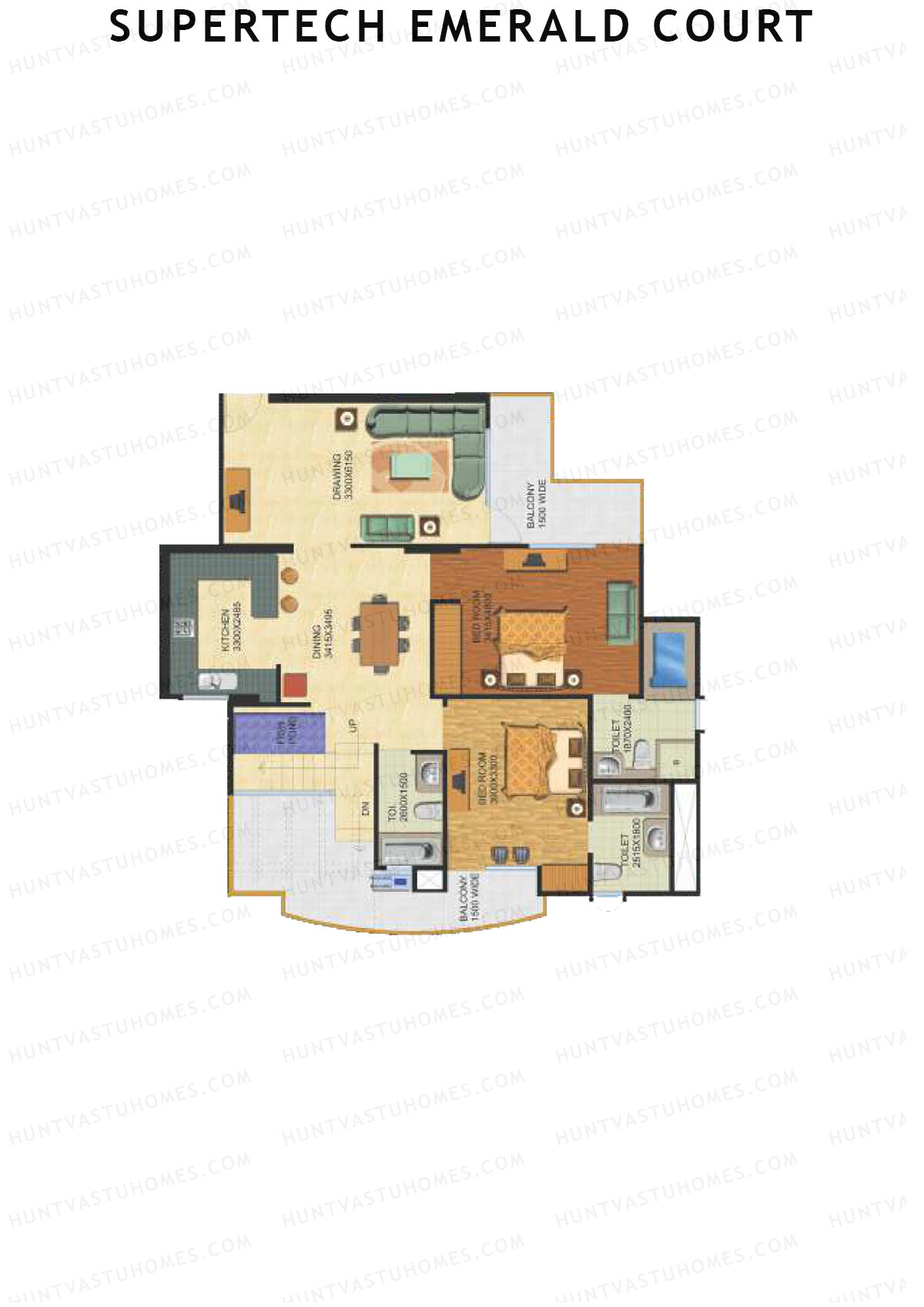 Supertech Emerald Court Bluestone 1 Unit 1 Type (Penthouse) Floor Plan