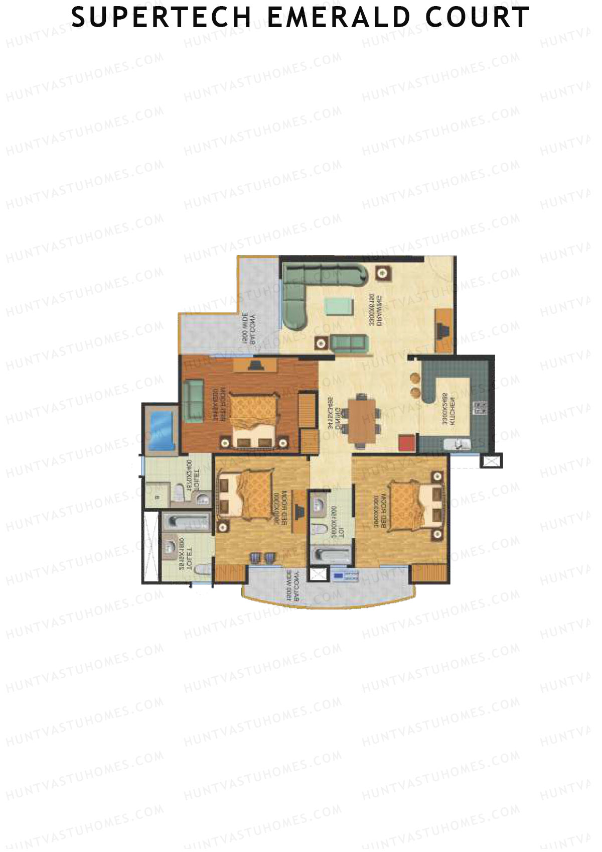 Supertech Emerald Court Bluestone 1 Unit 2 Floor Plan