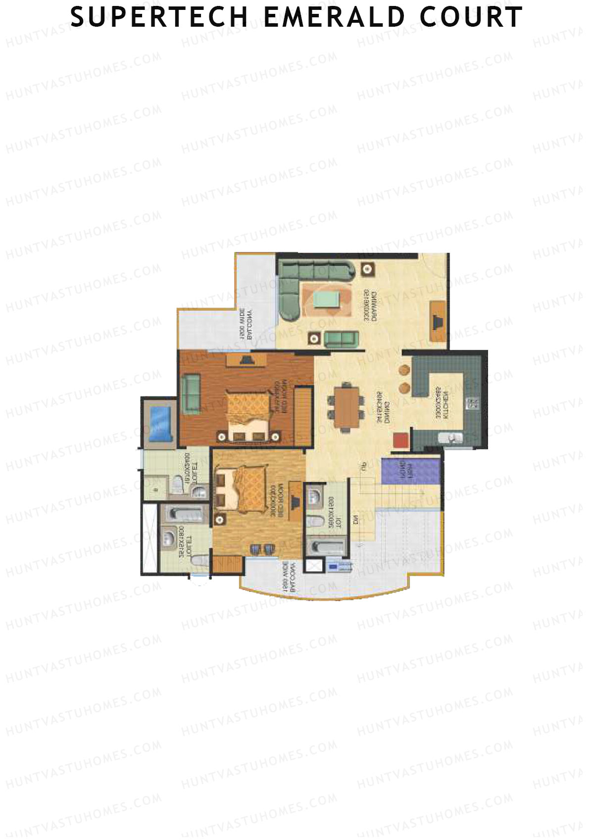 Supertech Emerald Court Bluestone 1 Unit 2 Type (Penthouse) Floor Plan