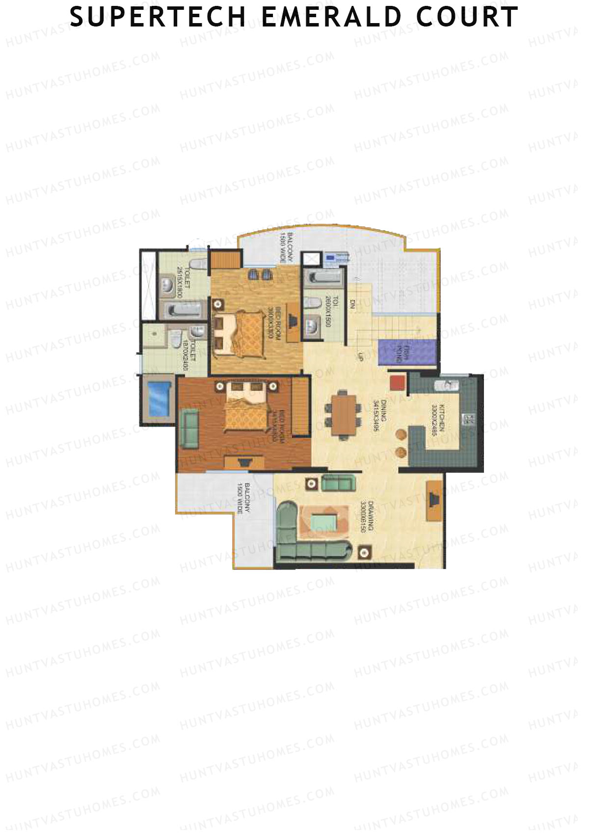 Supertech Emerald Court Bluestone 1 Unit 3 Type (Penthouse) Floor Plan