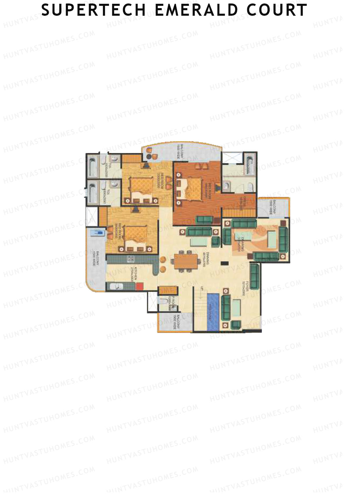Supertech Emerald Court Bluestone 2 Unit 1 Type (Penthouse) Floor Plan