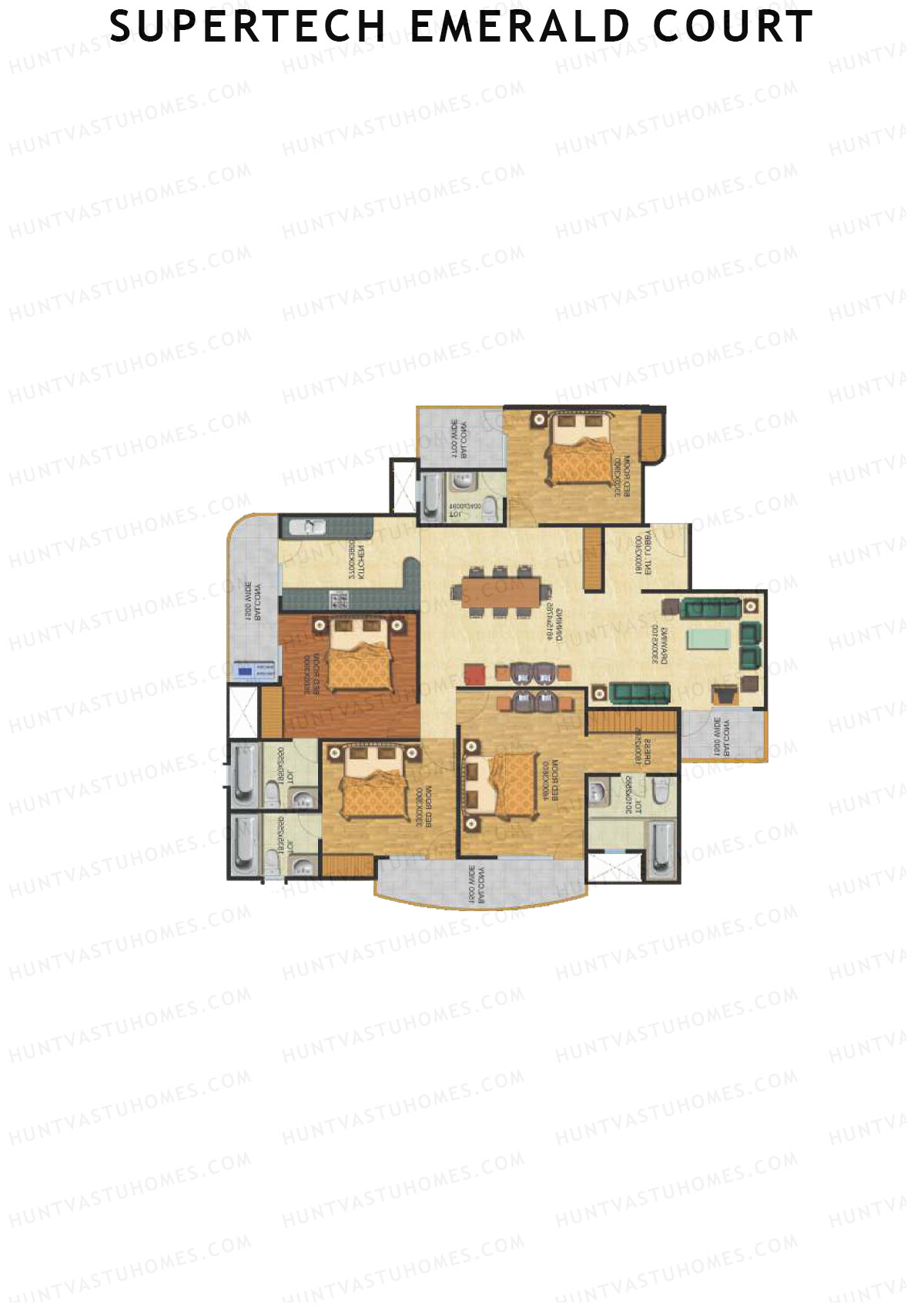 Supertech Emerald Court Bluestone 2 Unit 2 Floor Plan