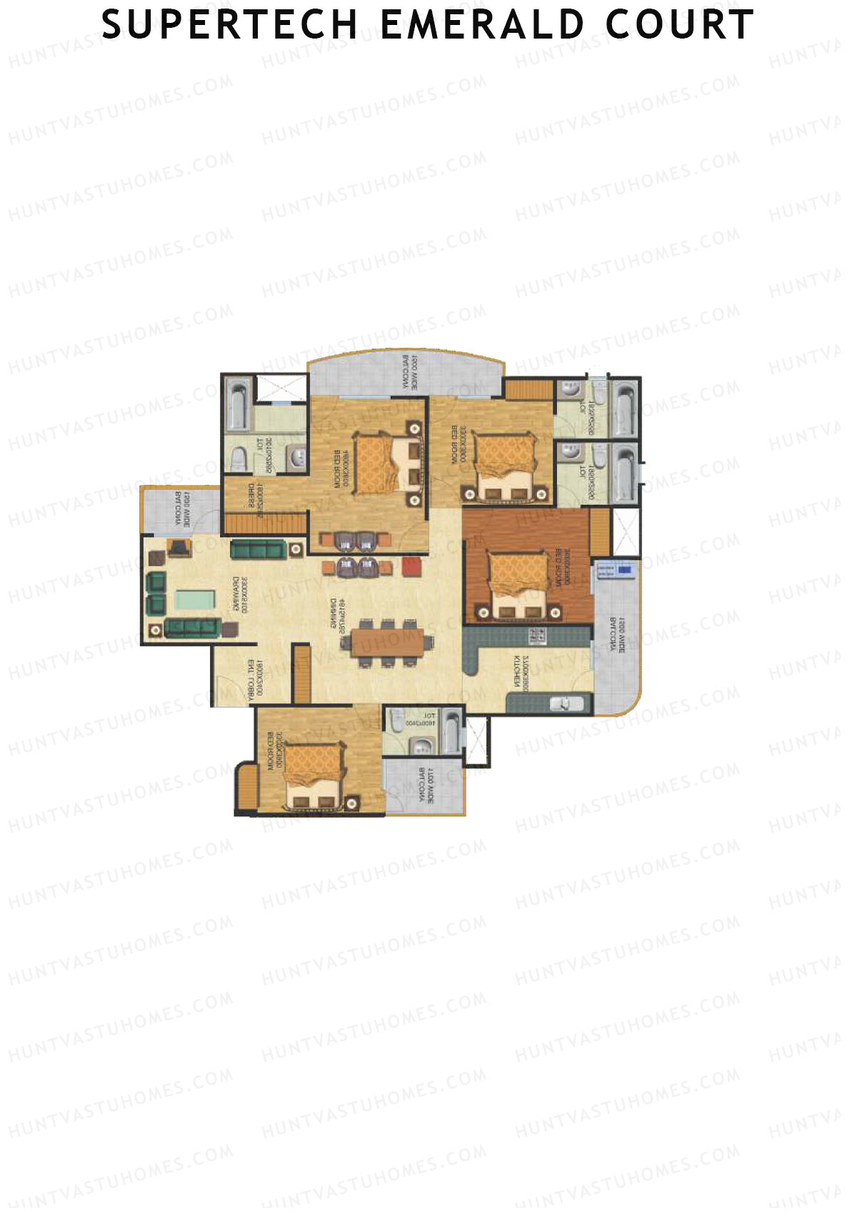 Supertech Emerald Court Bluestone 2 Unit 4 Floor Plan