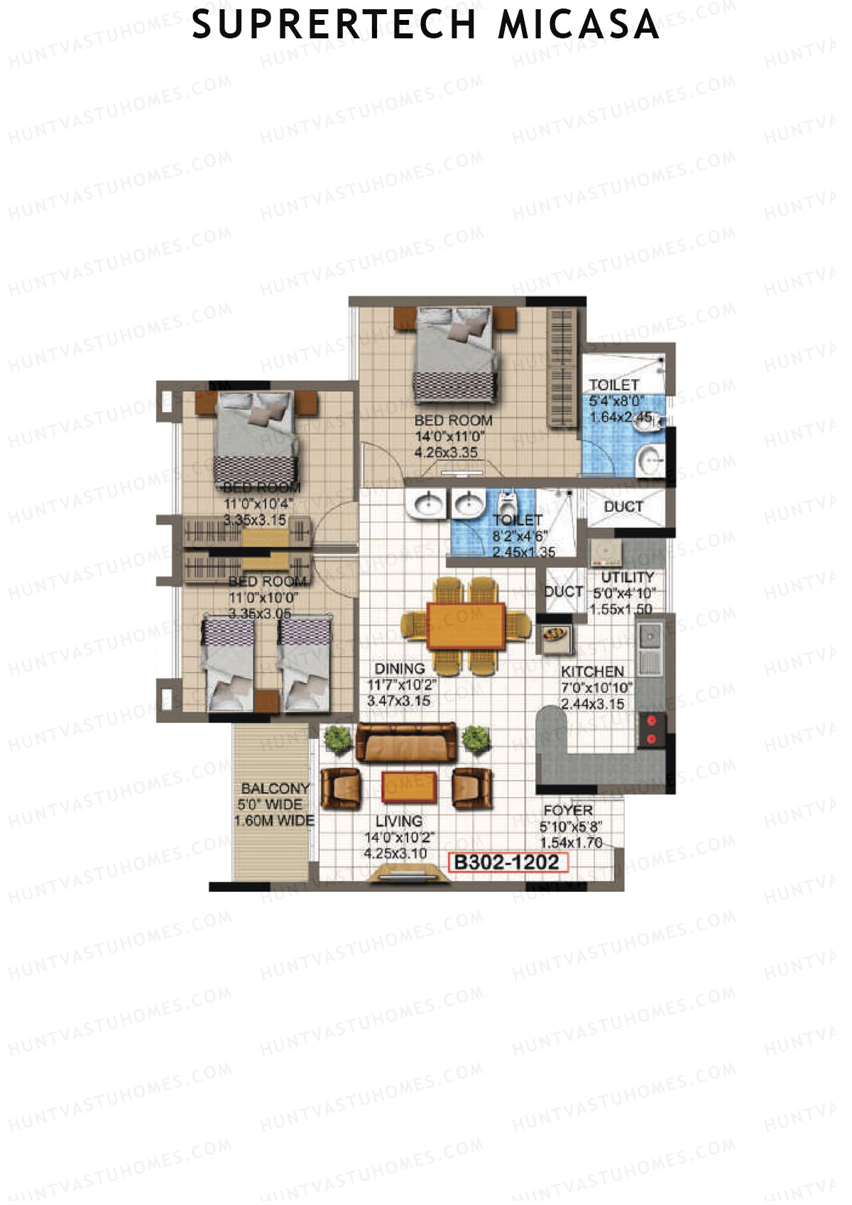 Supertech Micasa Block B Unit 2 Floor Plan