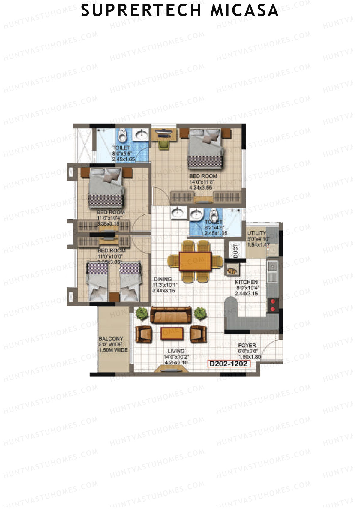 Supertech Micasa Block D Unit 2 Floor Plan