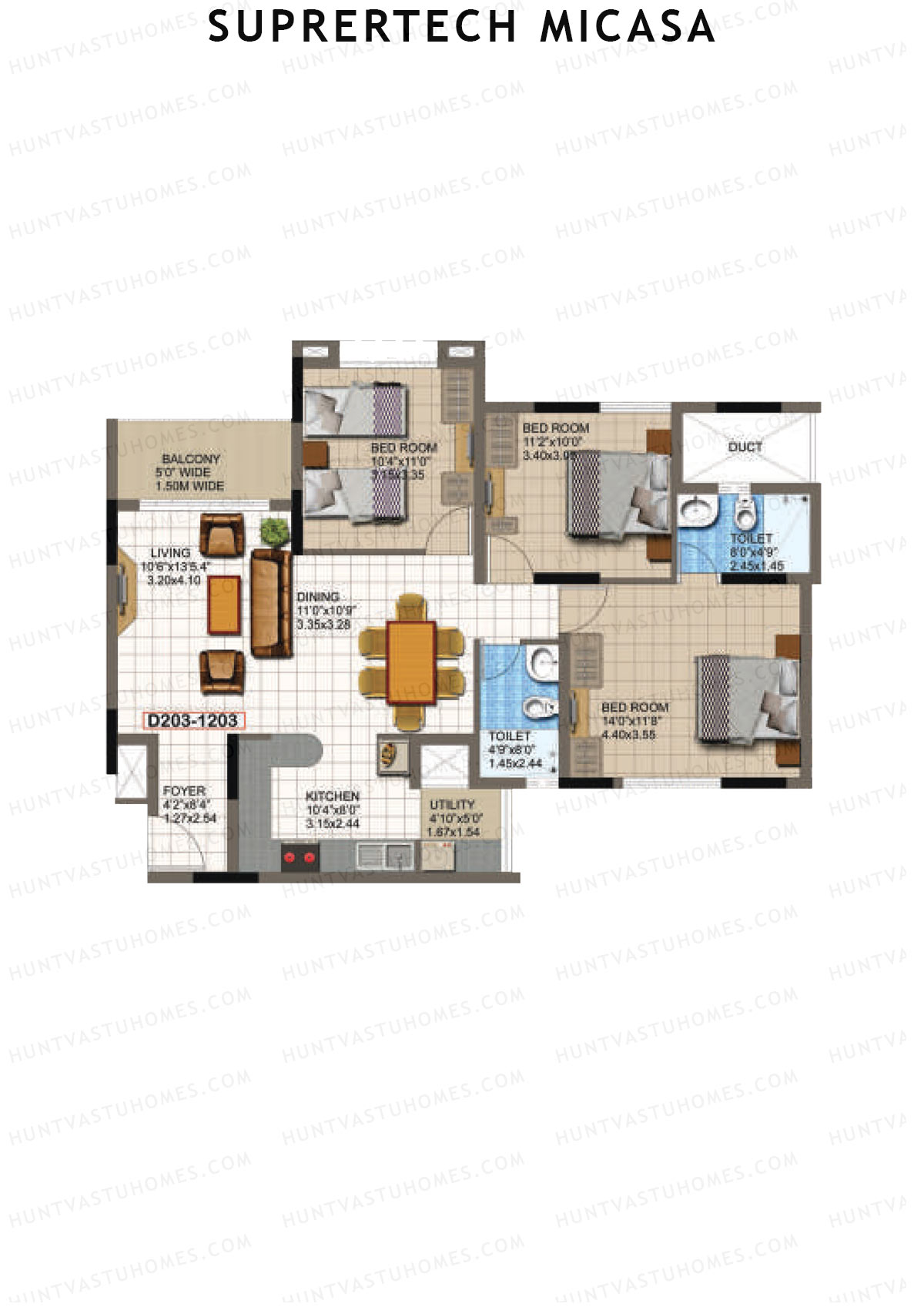 Supertech Micasa Block D Unit 3 Floor Plan