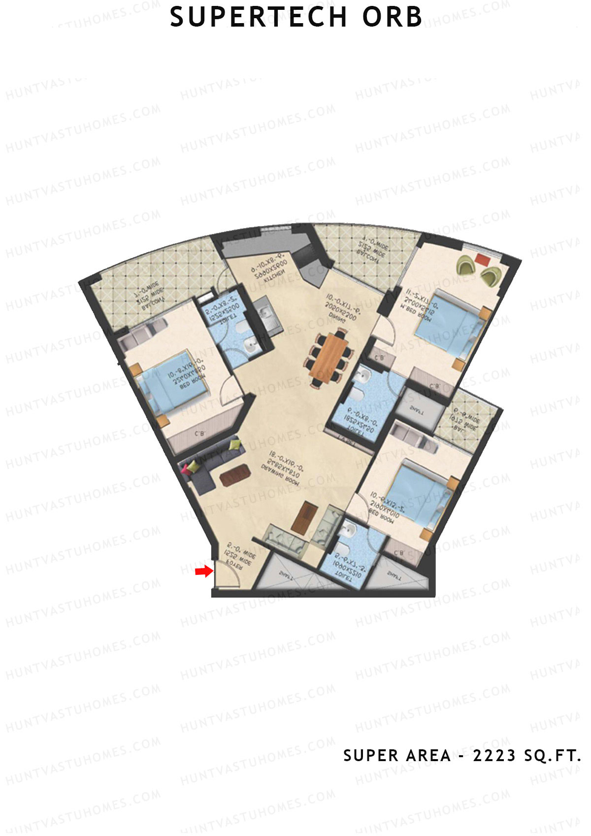 Supertech Orb Tower O Unit 2 Floor Plan