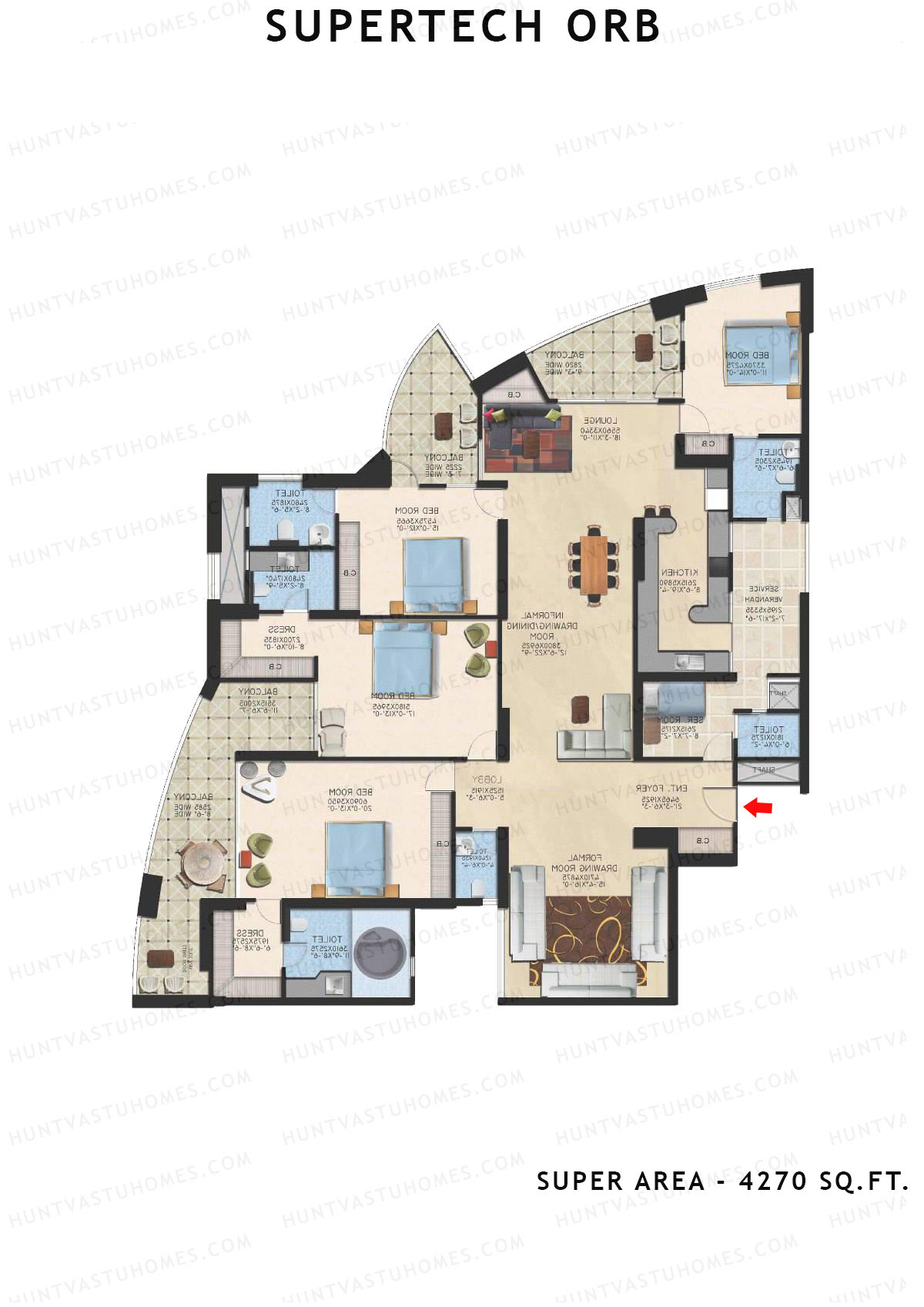 Supertech Orb Tower R Unit 1 Floor Plan