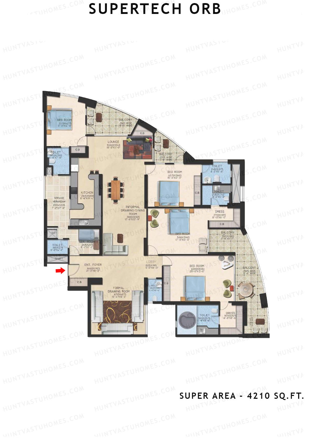 Supertech Orb Tower R Unit 2 Floor Plan